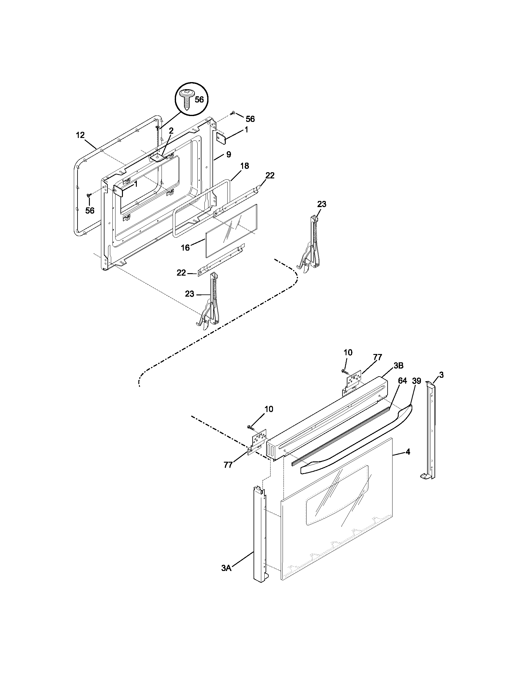 Kenmore 79046252400 door diagram