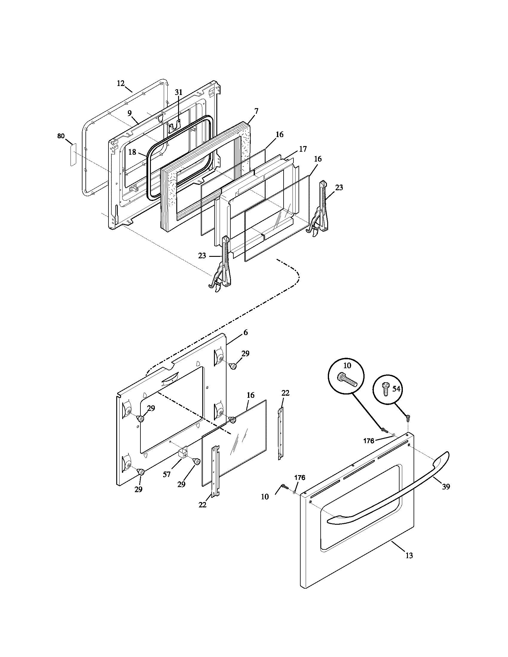 Kenmore 79046573400 door diagram