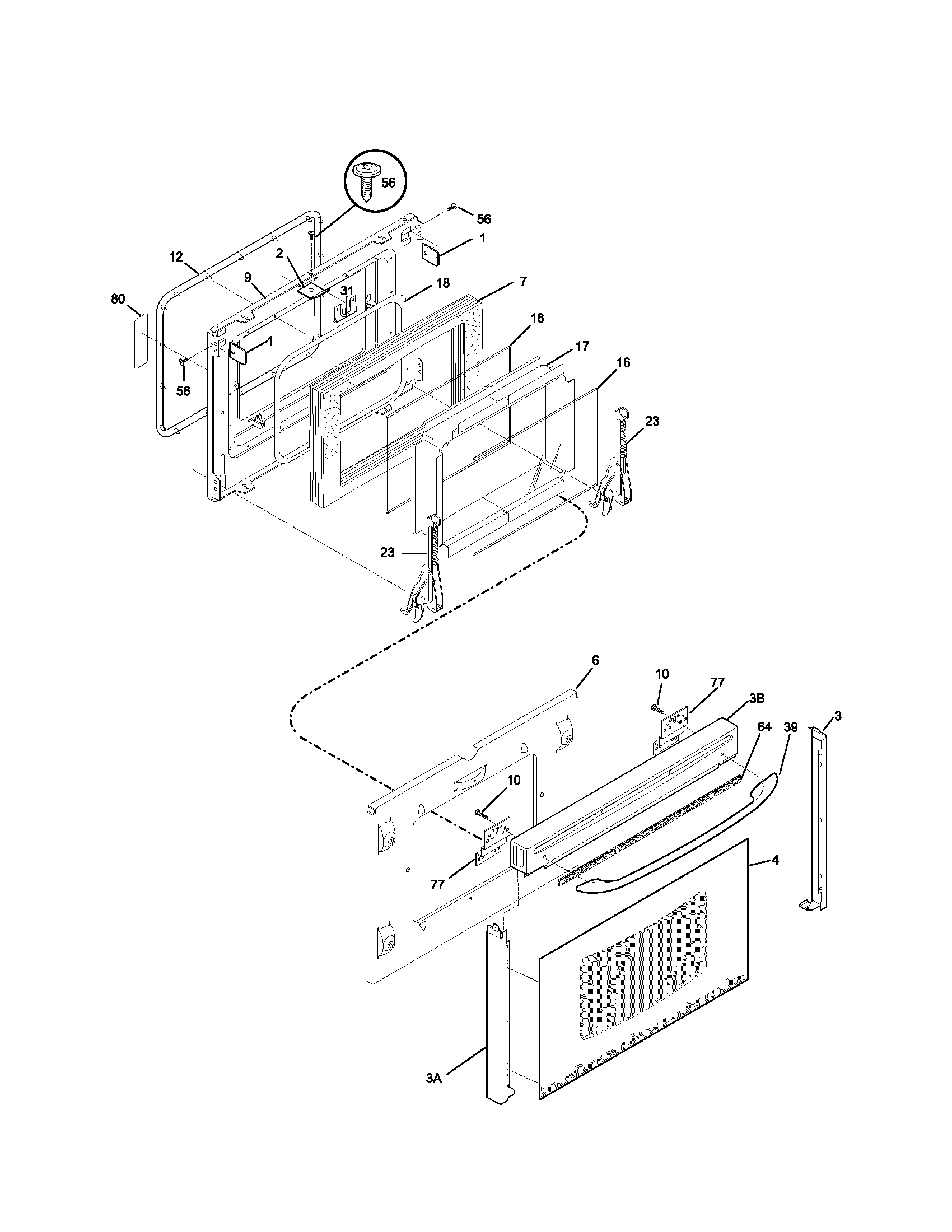 Kenmore 79045071400 door diagram