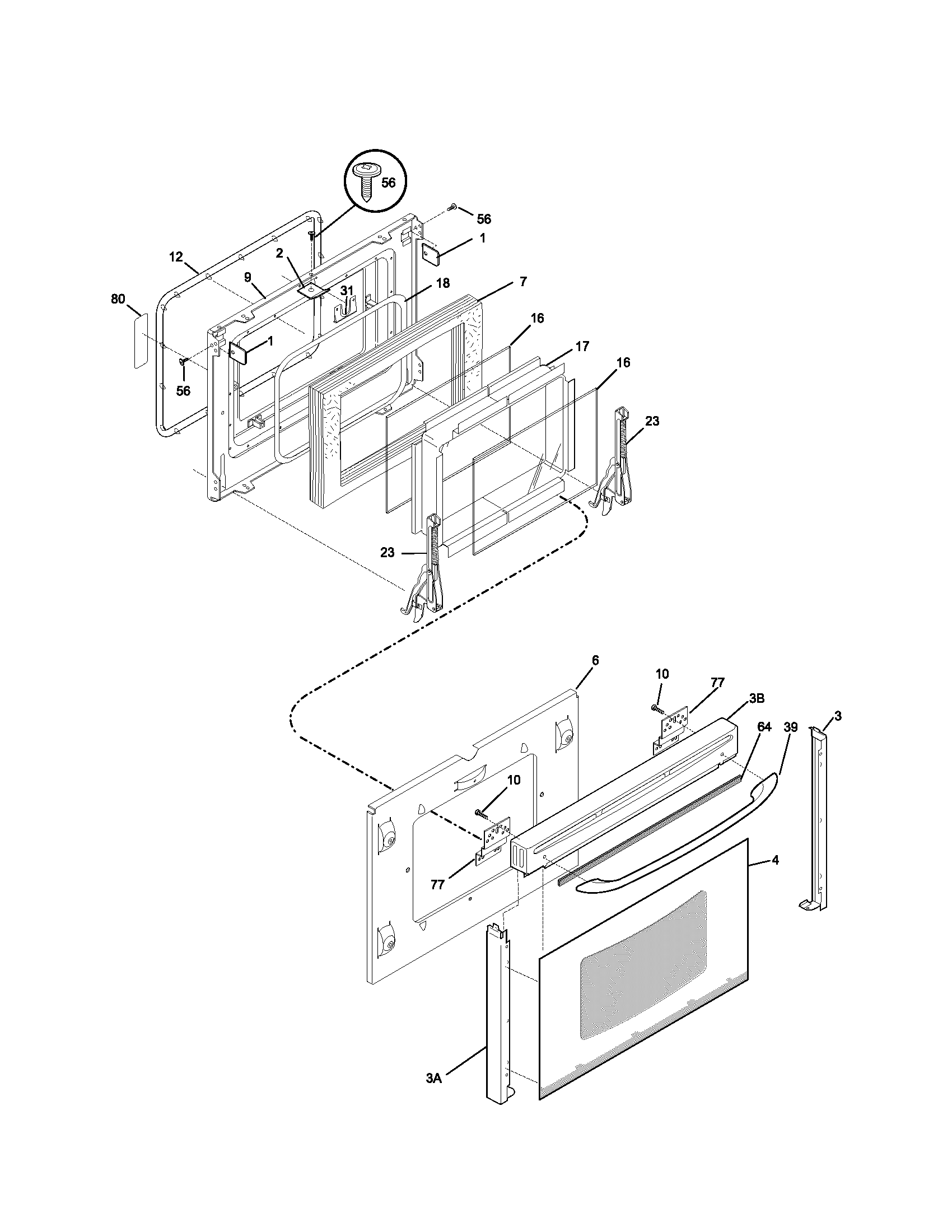 Kenmore 79046351400 door diagram