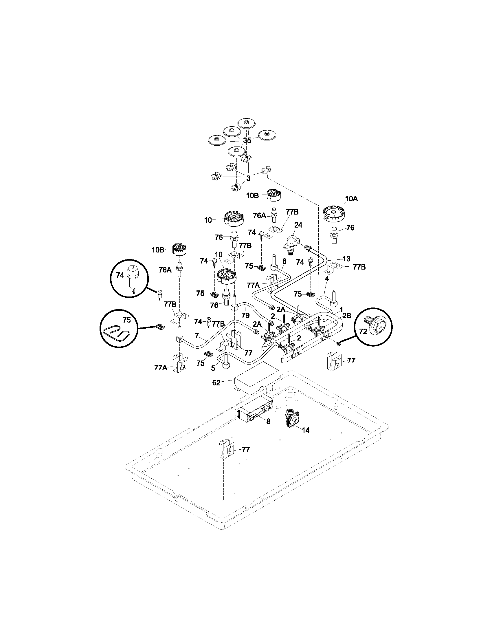 Kenmore 79033399400 burner diagram