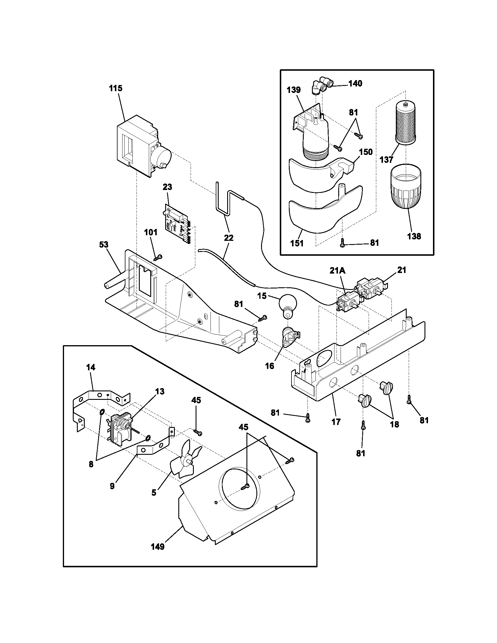 Frigidaire FRS26RBCW2 controls diagram