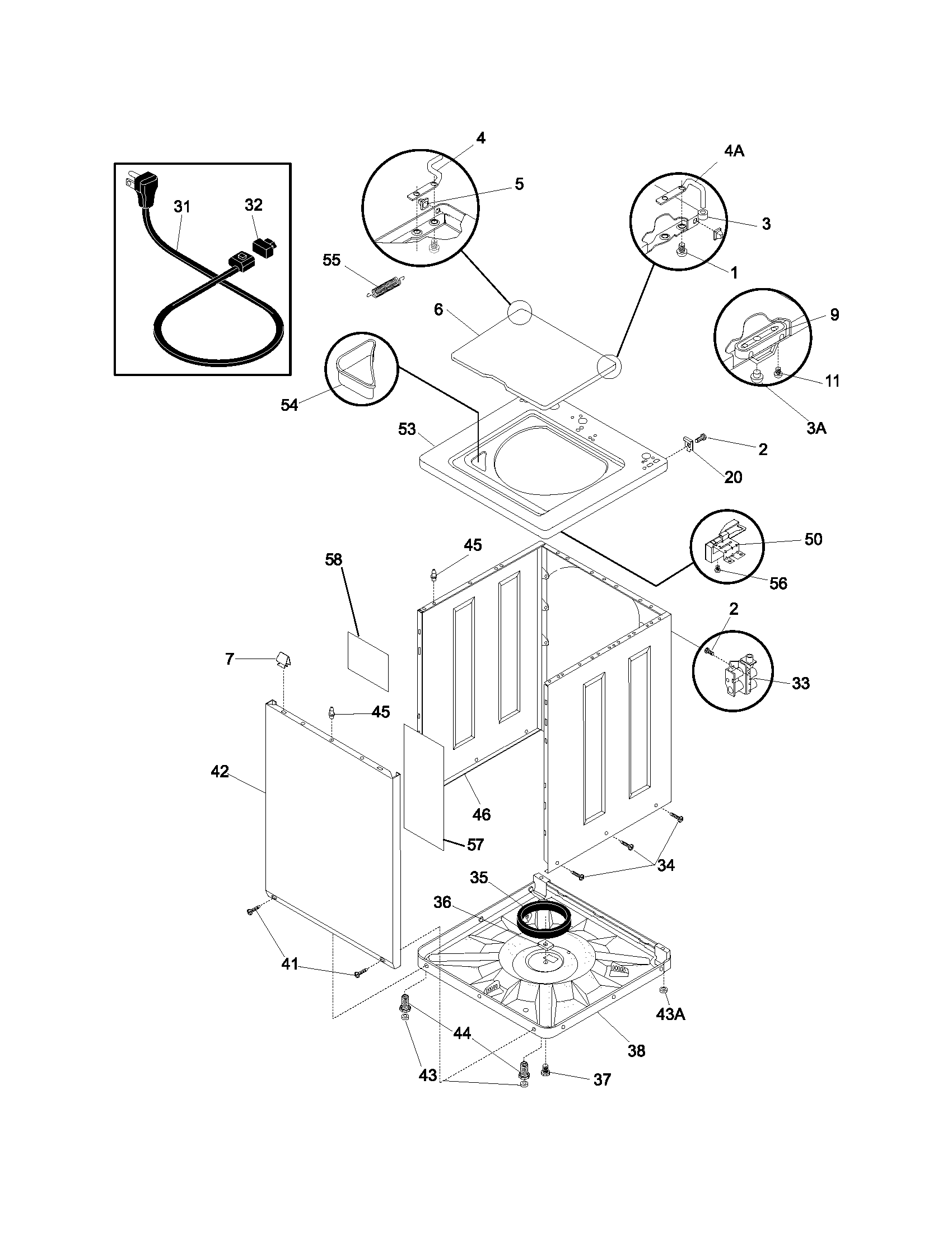 Frigidaire GSWS9471DC0 cabinet/top diagram