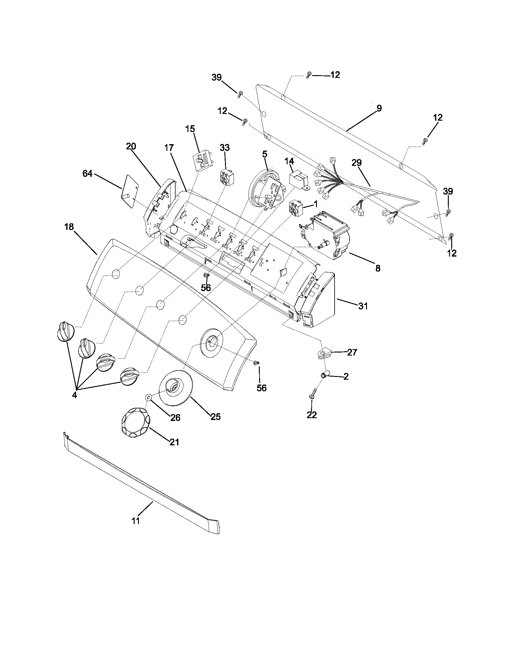Frigidaire GSWS9471DC0 control panel diagram