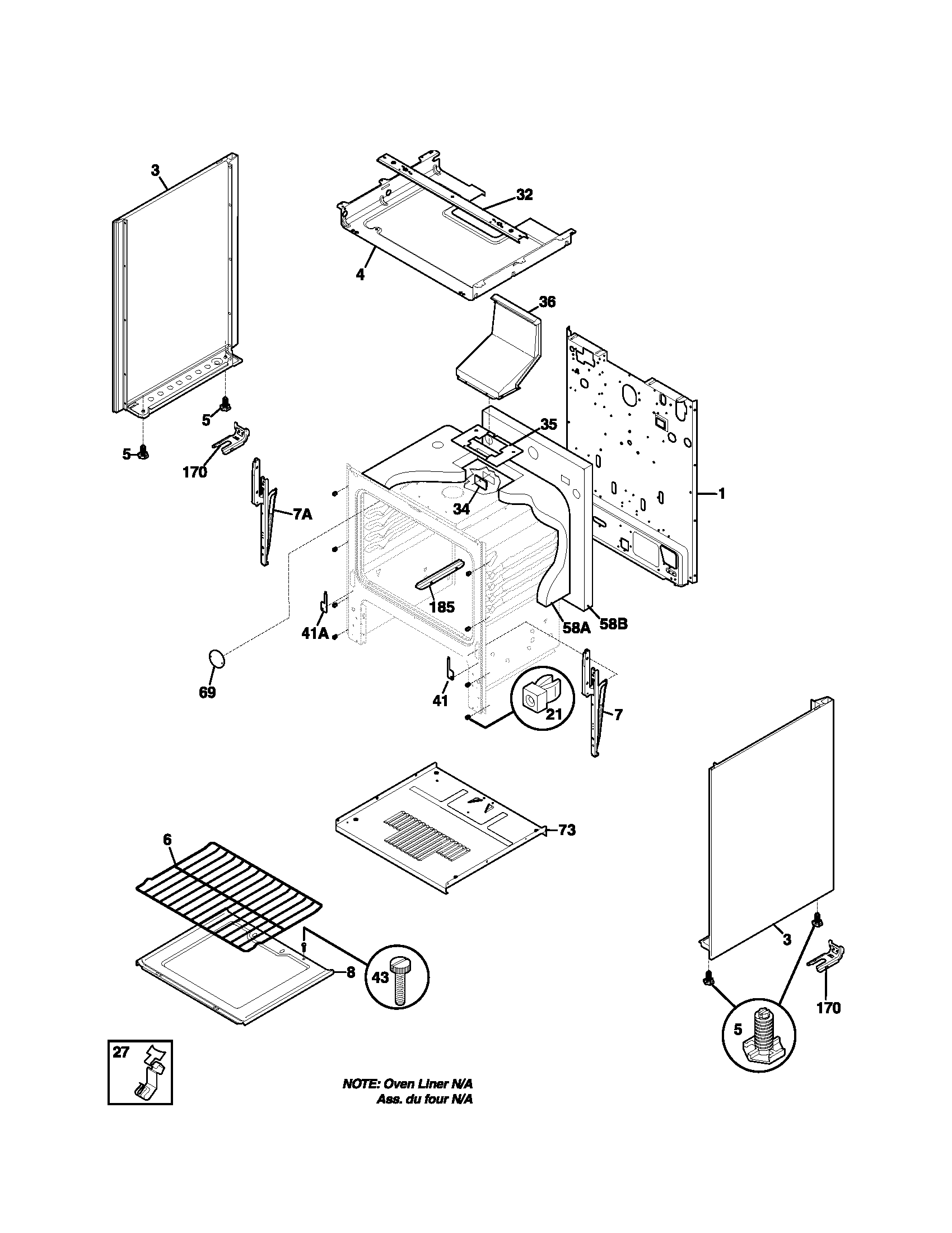 Kenmore 79070260401 body diagram