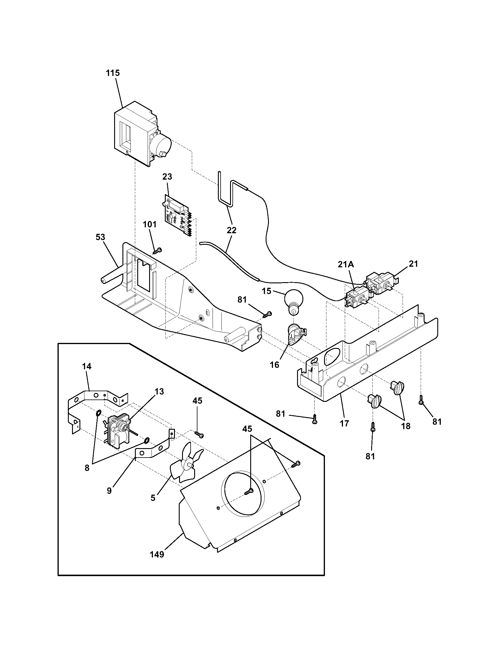 Frigidaire FRS26W2AW9 controls diagram
