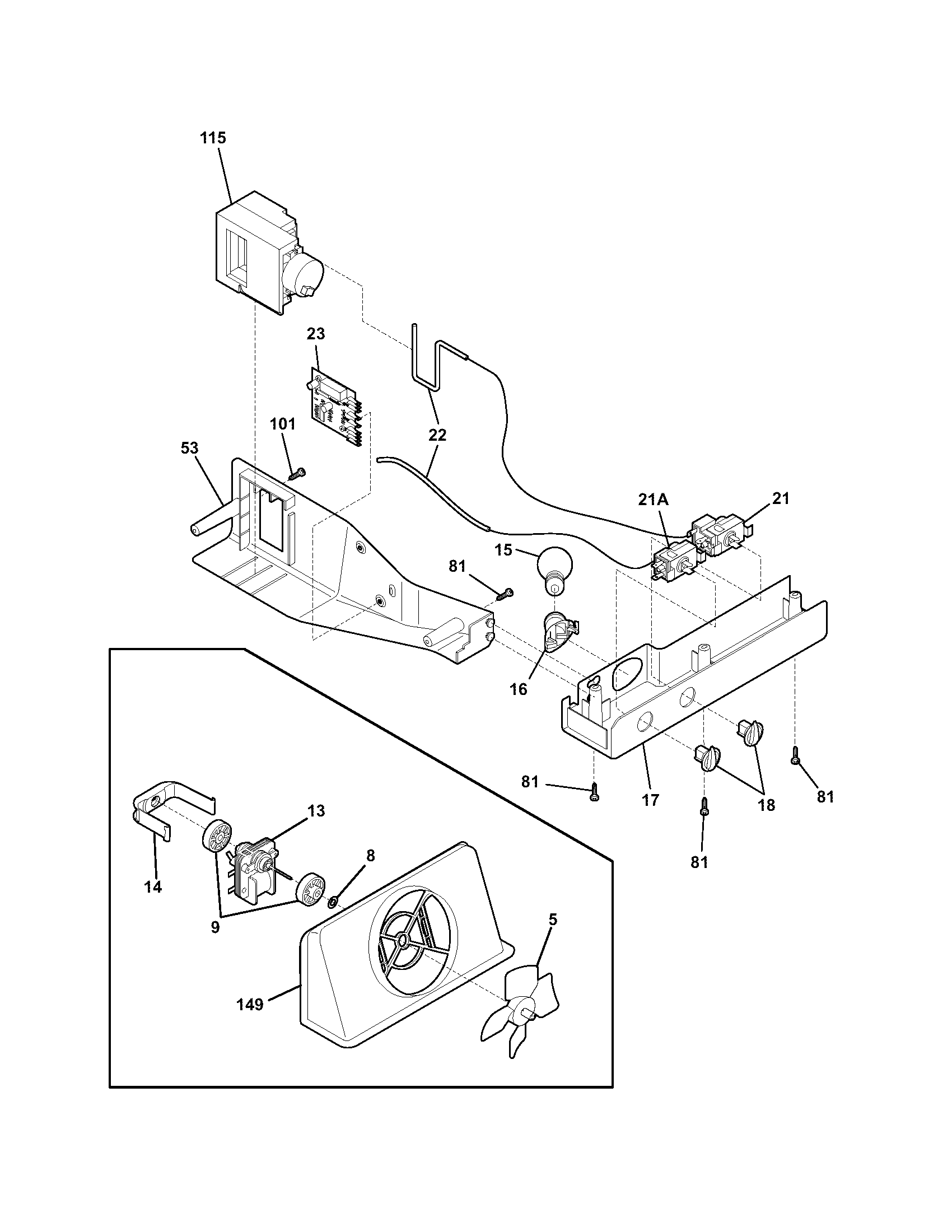 Frigidaire FRS26W2AWA controls diagram