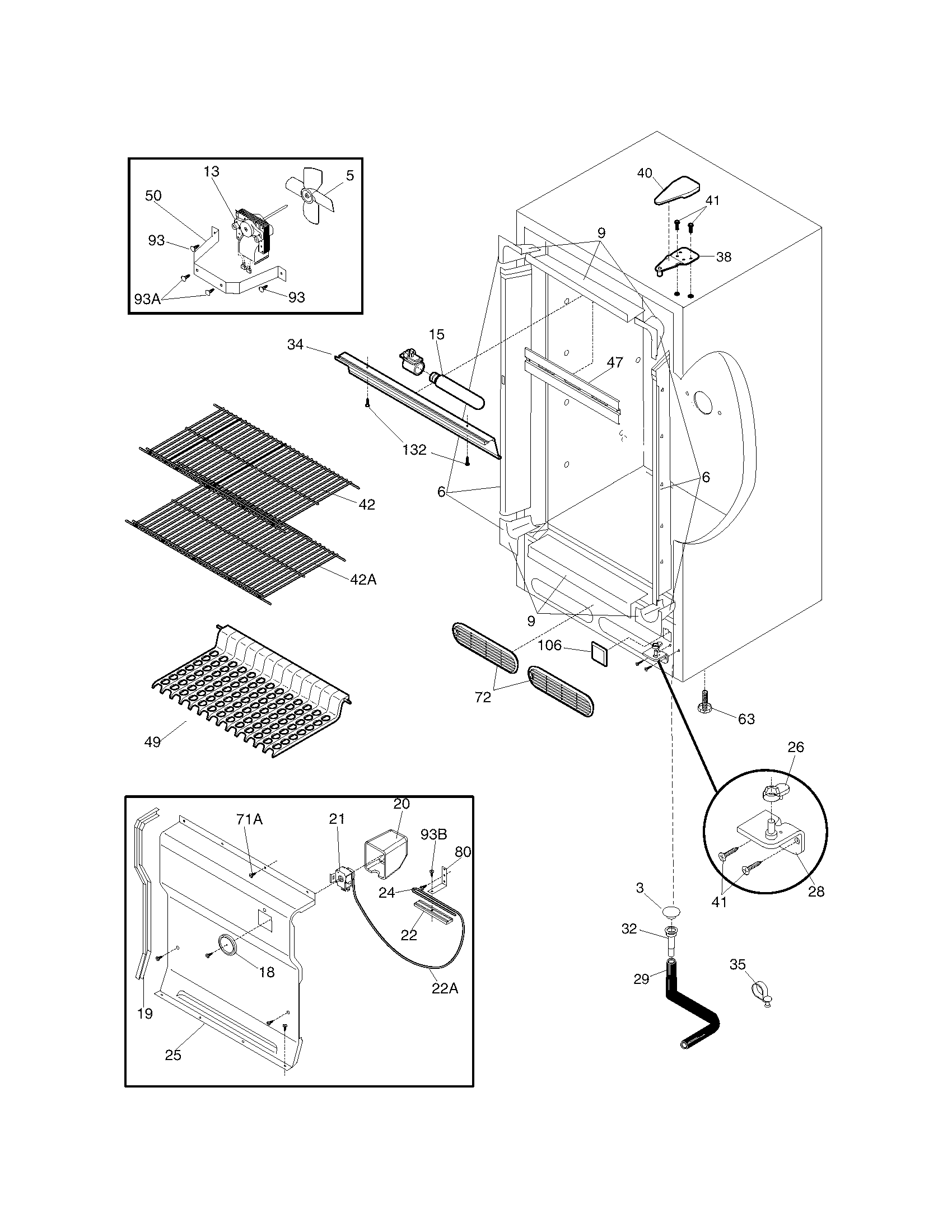 White-Westinghouse WFU11FC2CW2 cabinet diagram