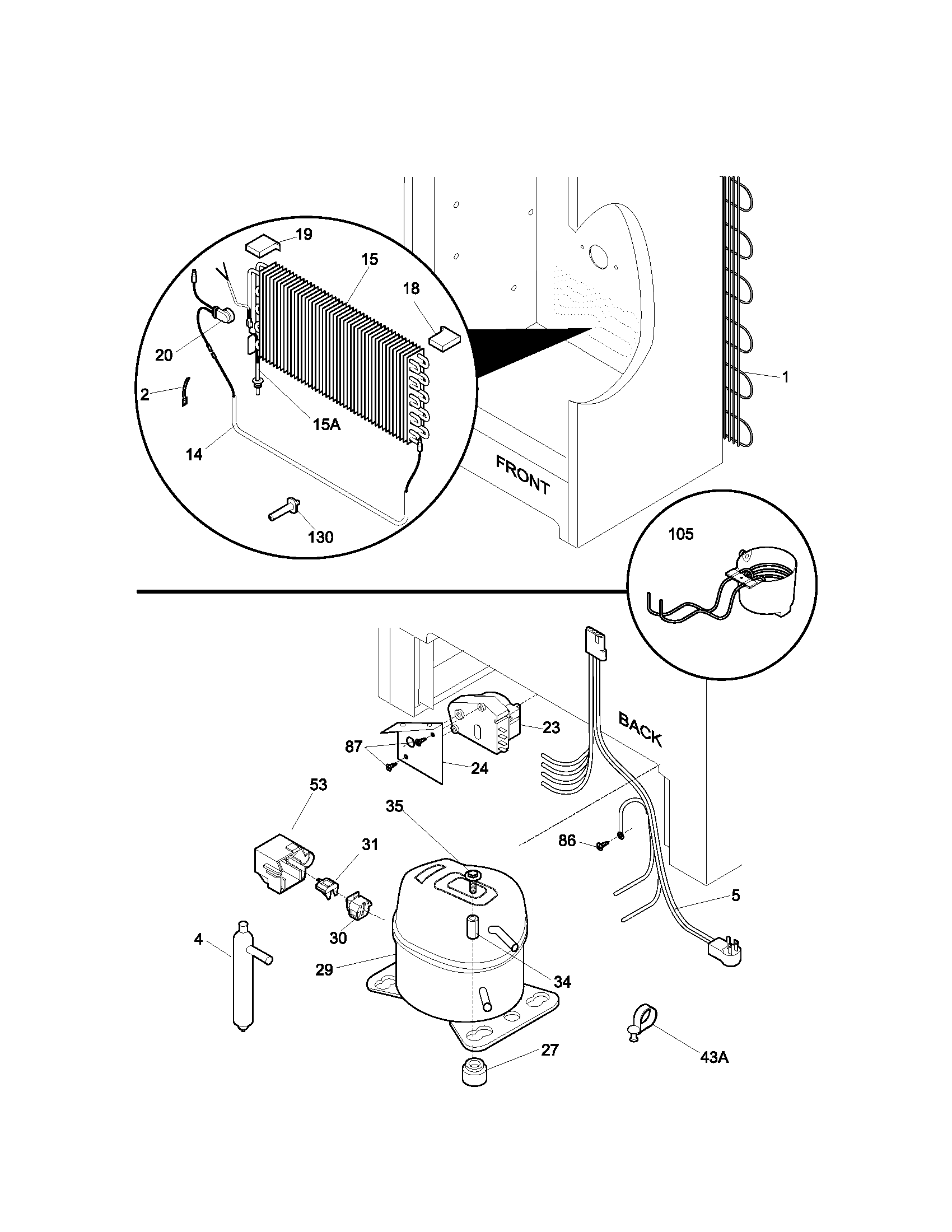 White-Westinghouse WFU14FC2CW1 system diagram