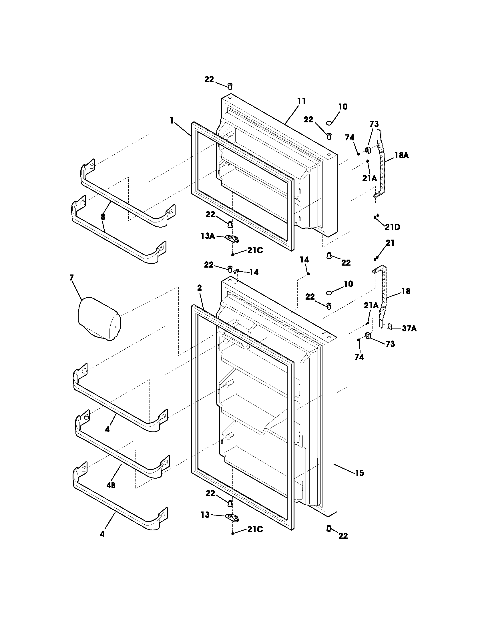 Kenmore 25374802400 door diagram