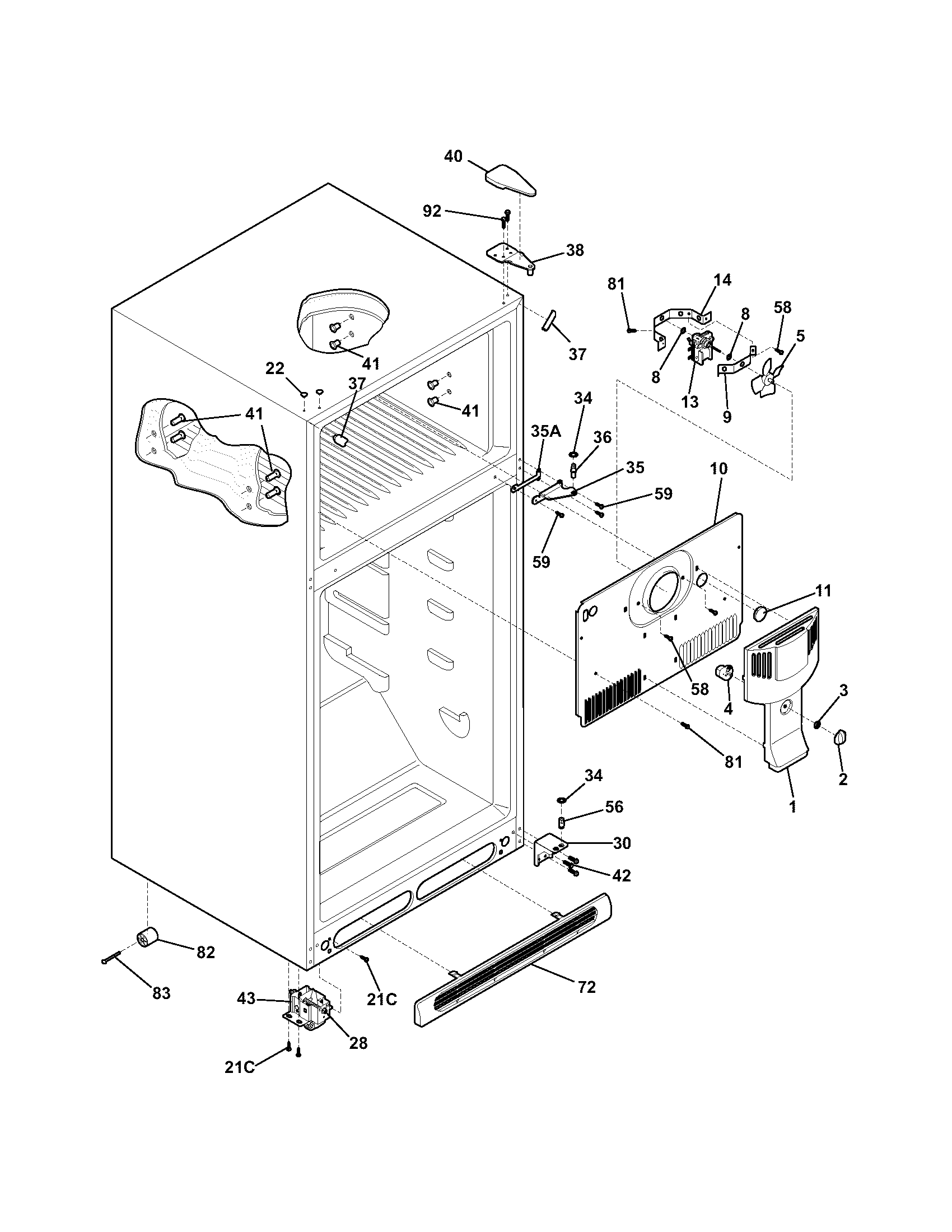 Kenmore 25374802400 cabinet diagram