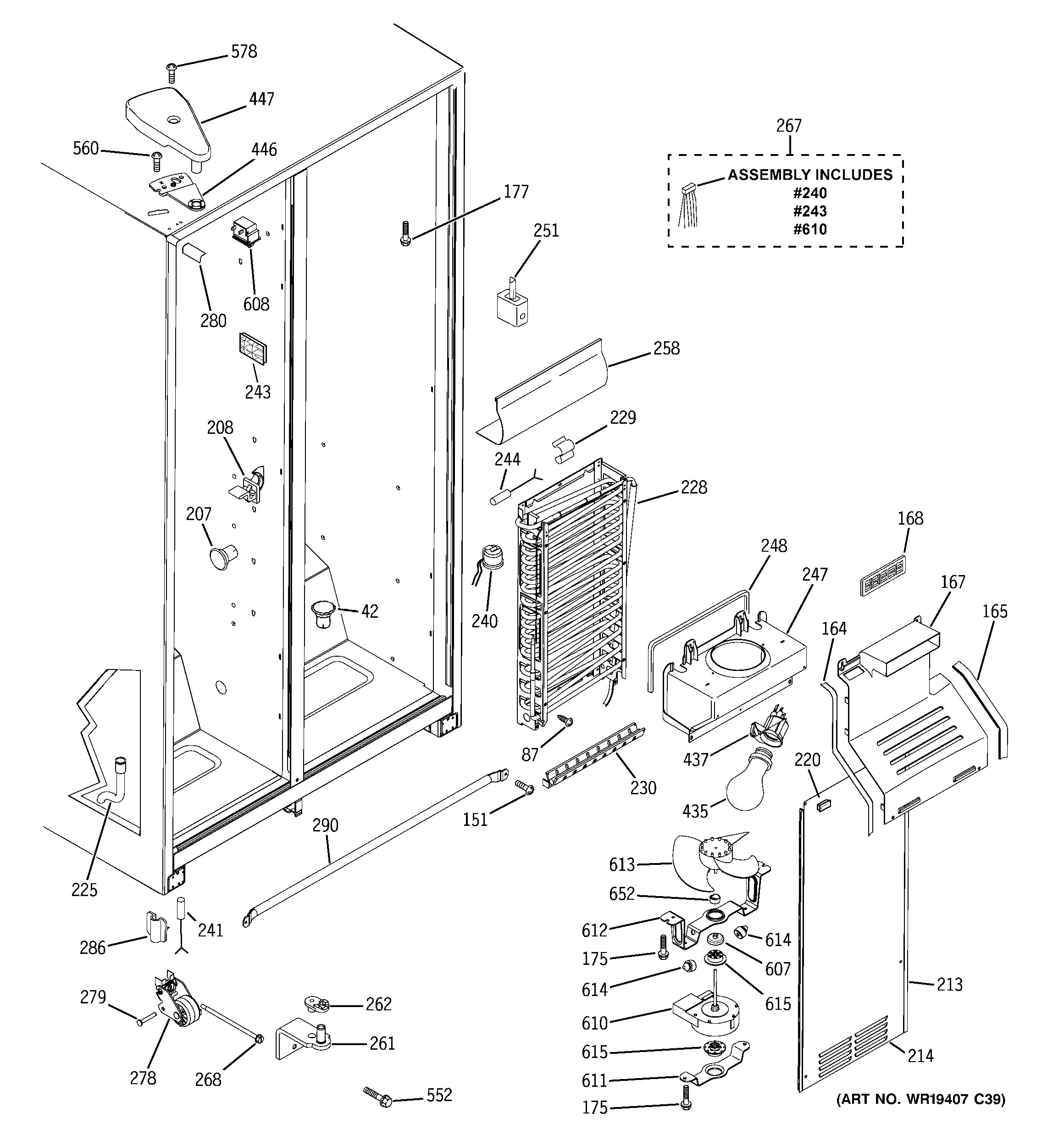 RCA RSG20IBPHFWW freezer section diagram