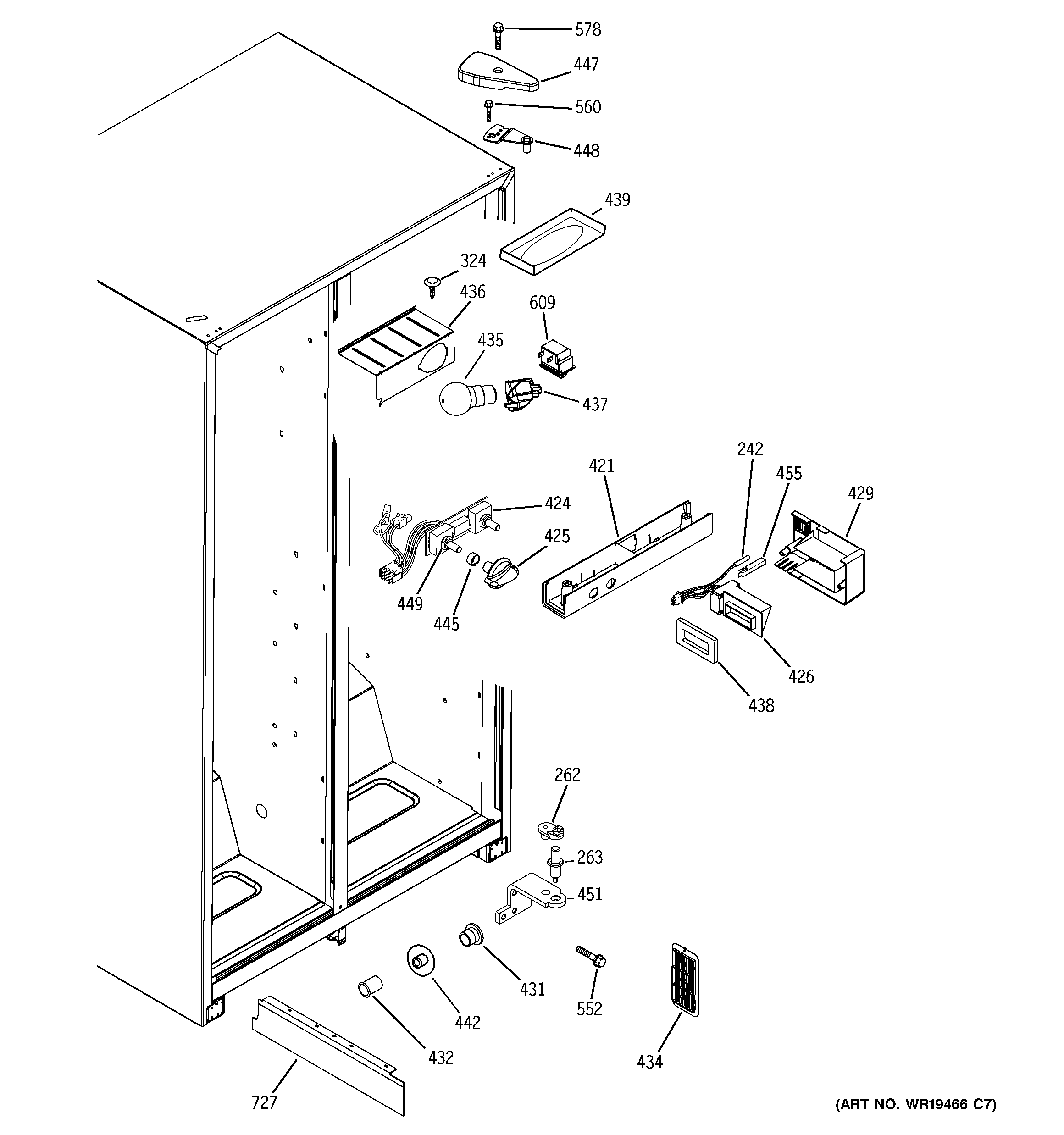 RCA RSG20IBPHFWW fresh food section diagram