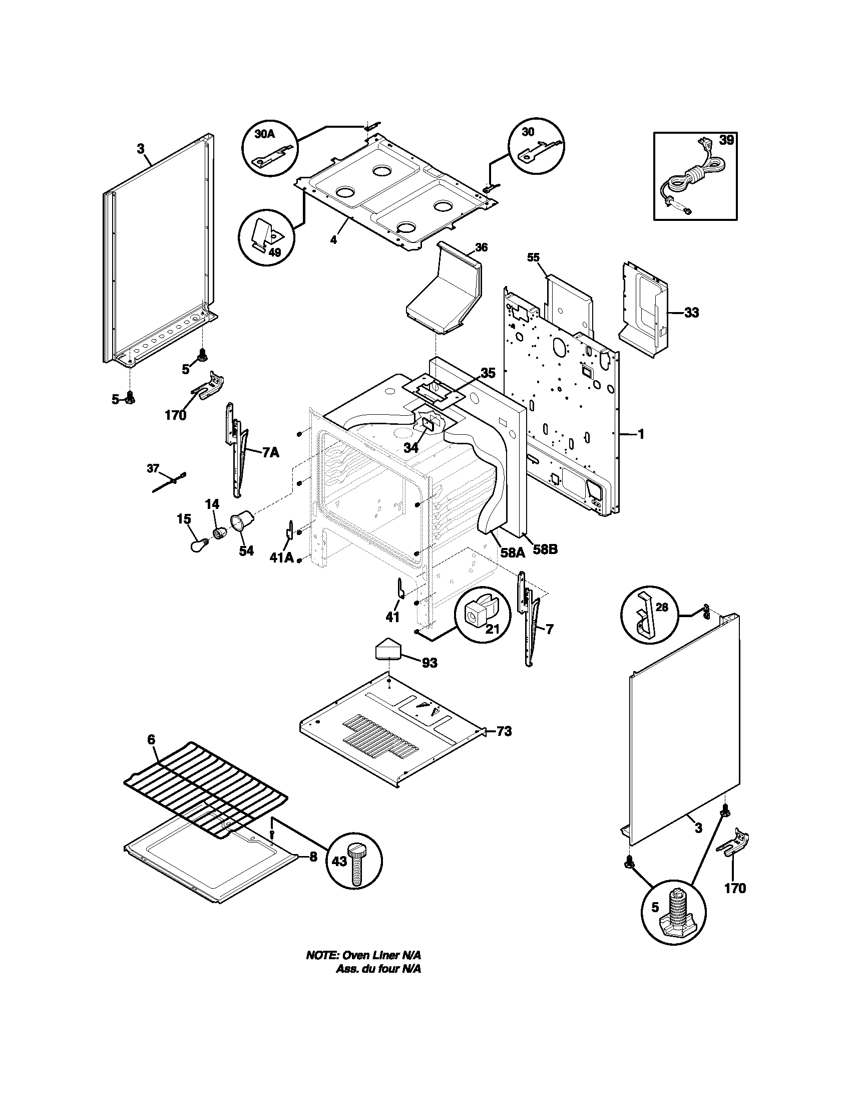 Frigidaire FLF337AWG body diagram