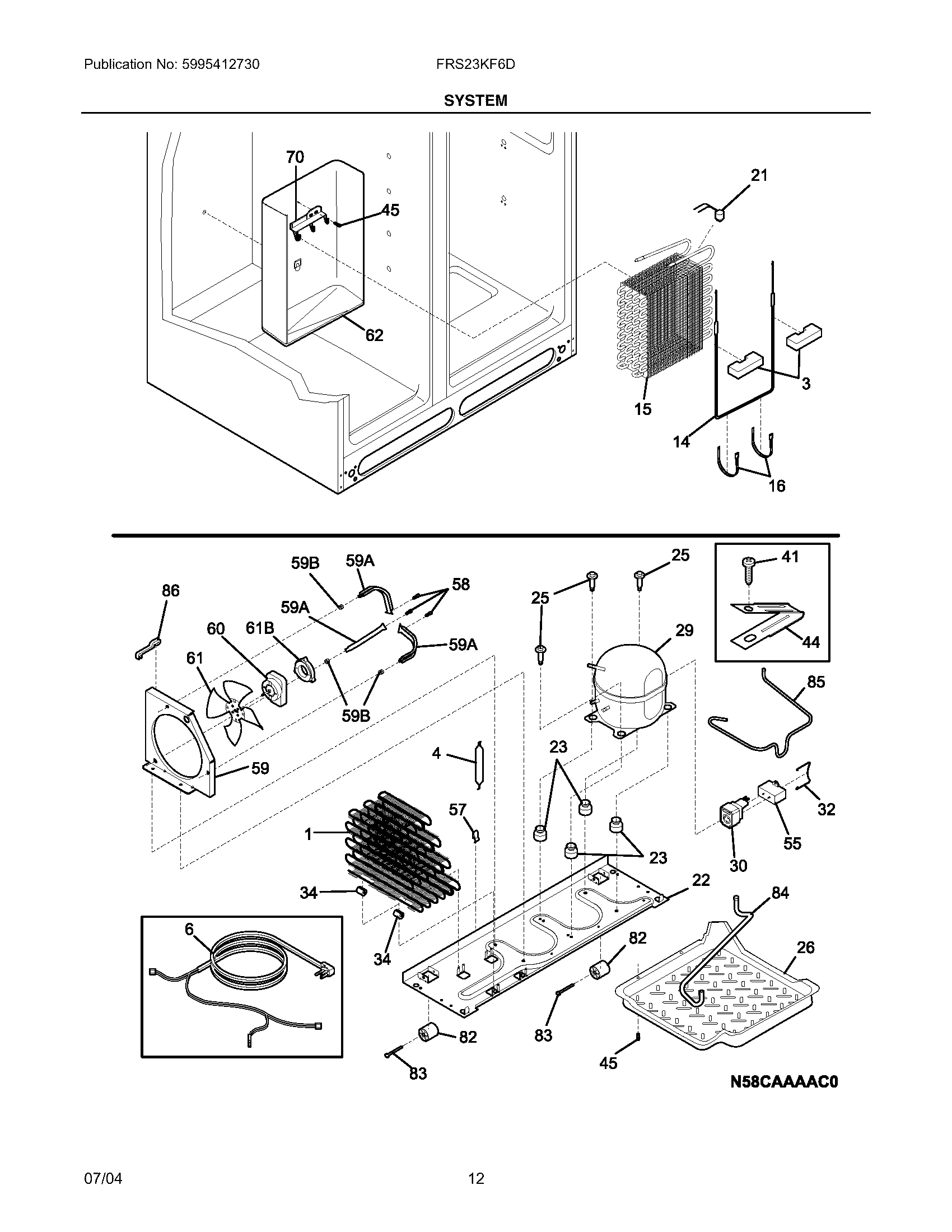Frigidaire FRS23KF6DB0 system diagram