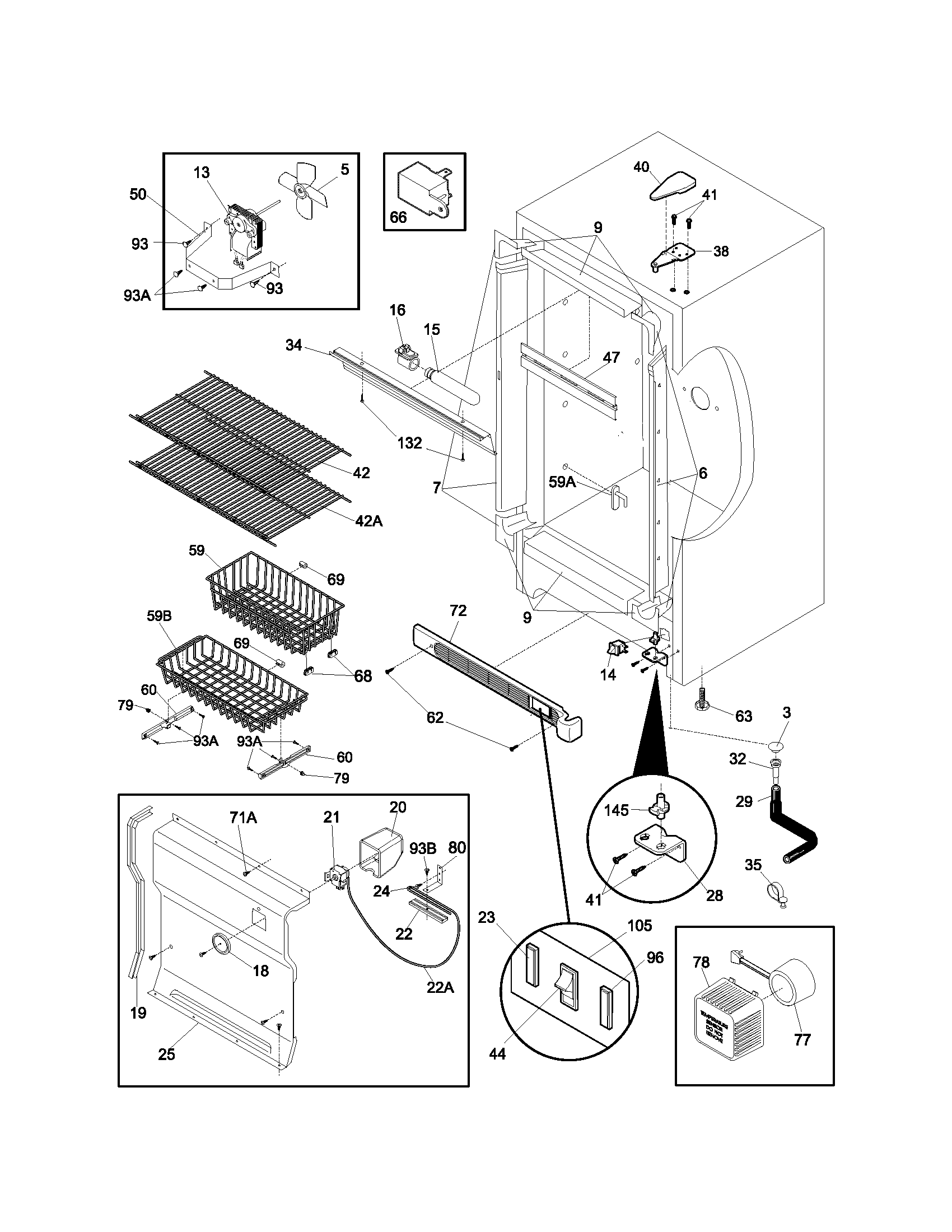 Frigidaire FFU20FC6AW6 cabinet diagram
