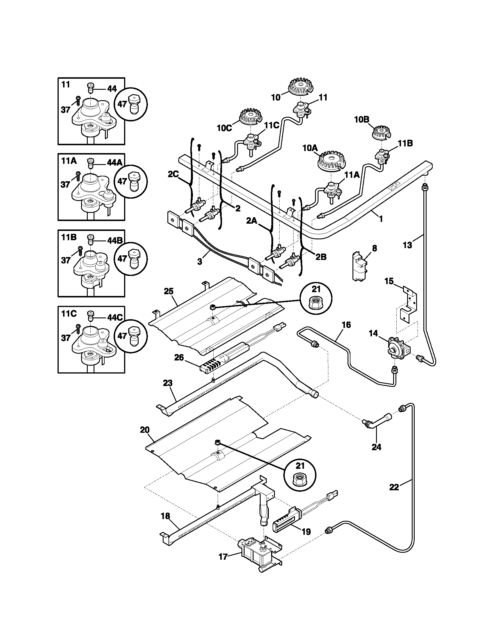 Kenmore 79075862302 burner diagram