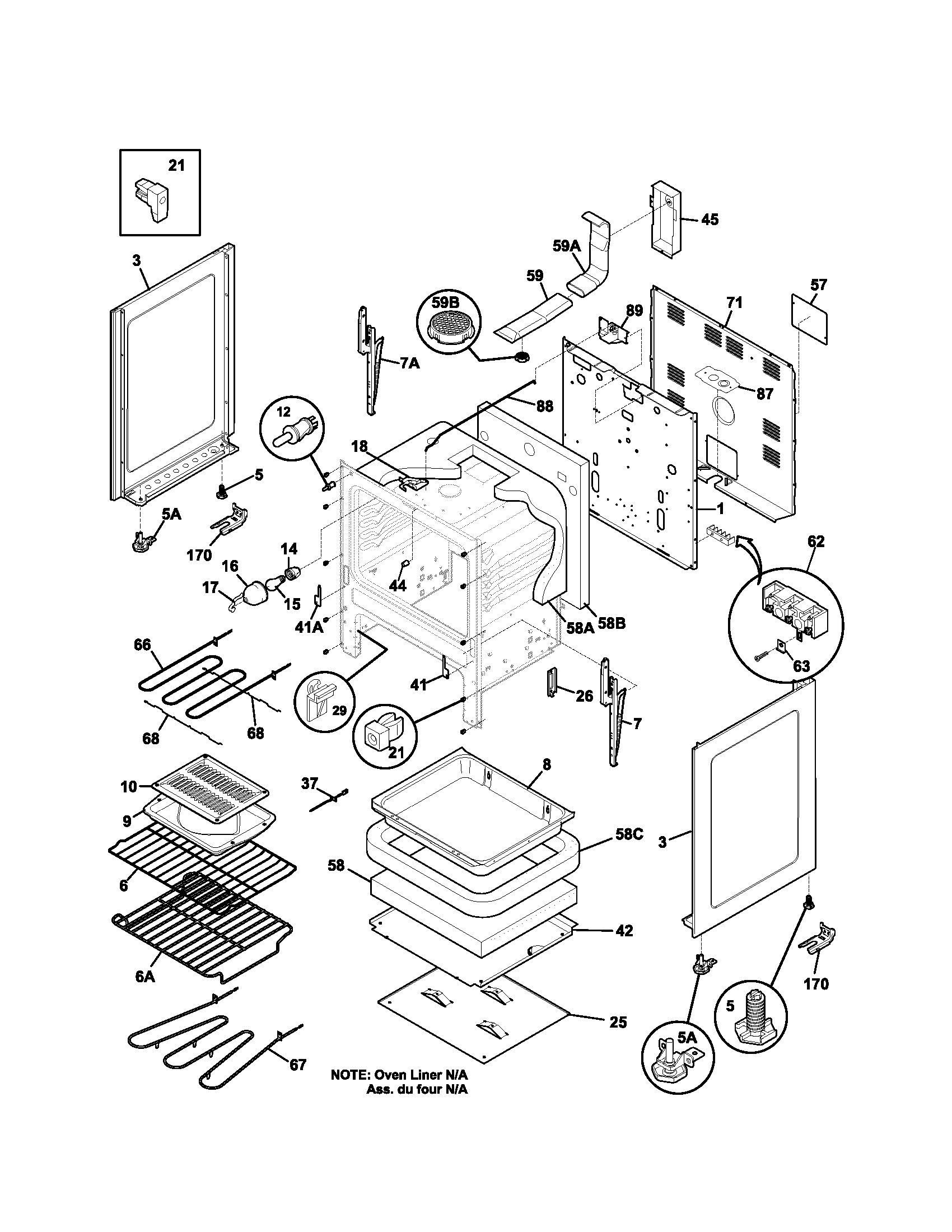 Kenmore 79095429303 body diagram