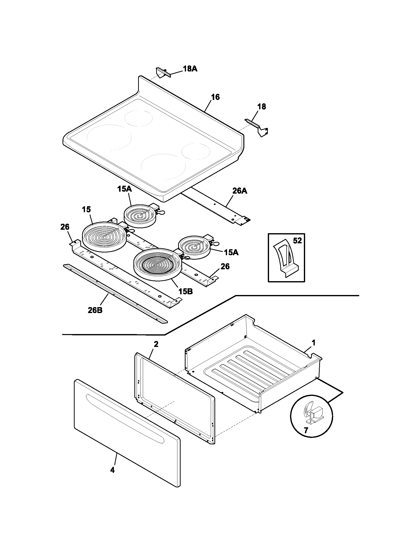 Kenmore 79095429303 top/drawer diagram