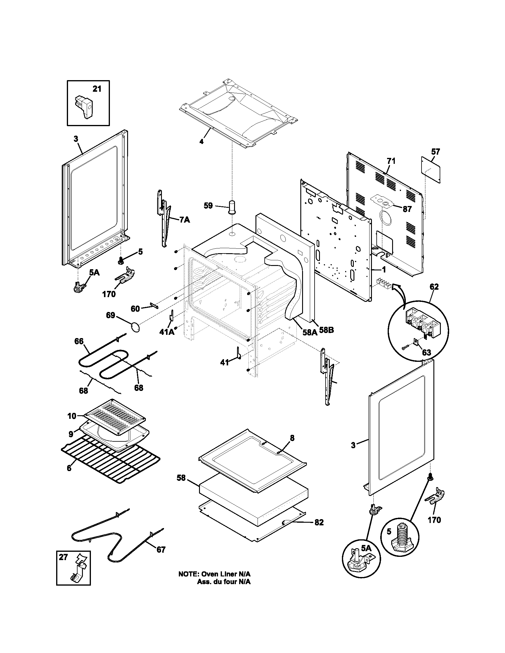 Kenmore 79060042400 body diagram