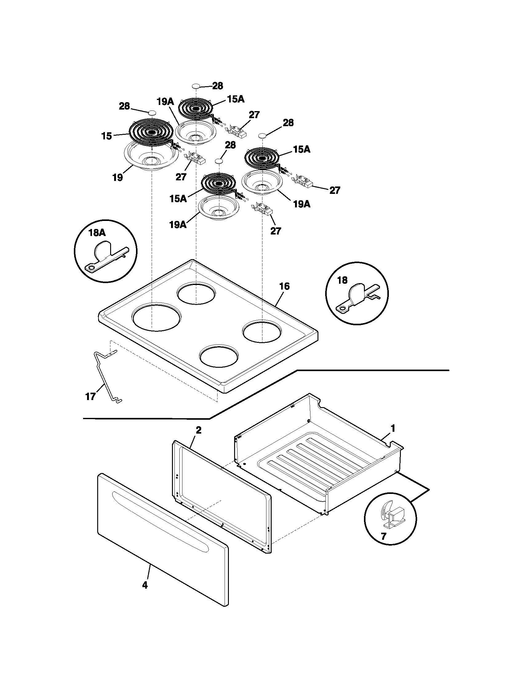 Kenmore 79015021400 top/drawer diagram