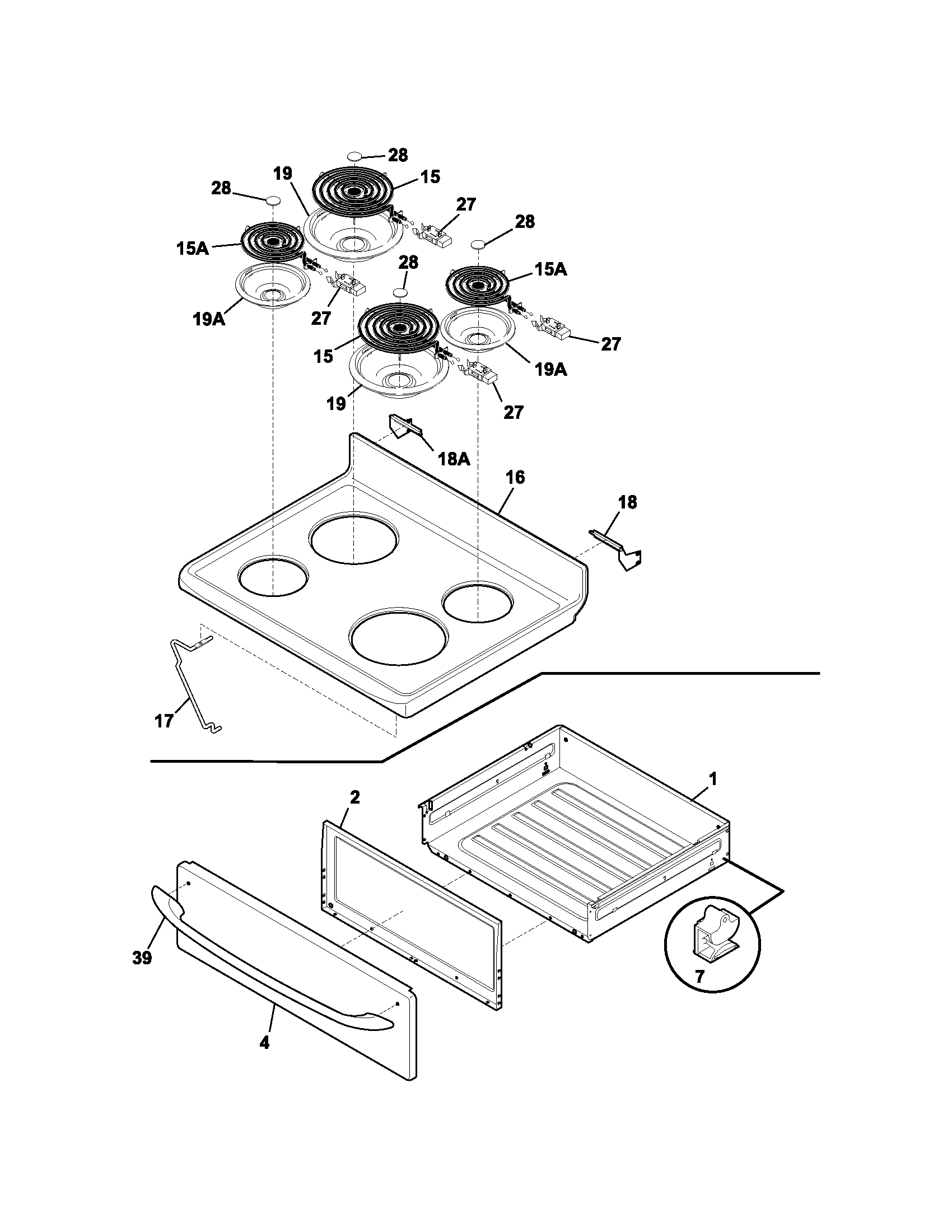 Kenmore 79094113400 top/drawer diagram