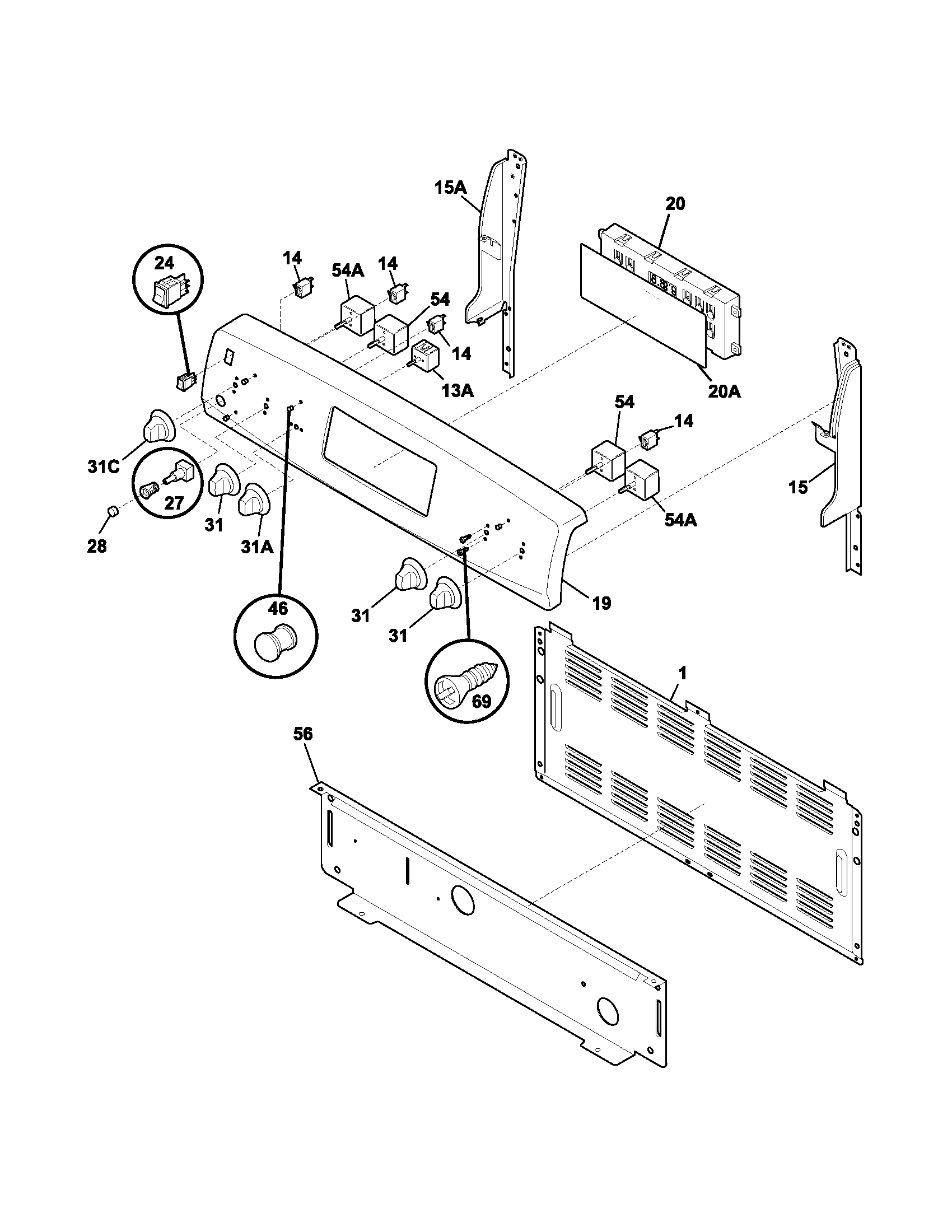 Kenmore 79094213400 backguard diagram