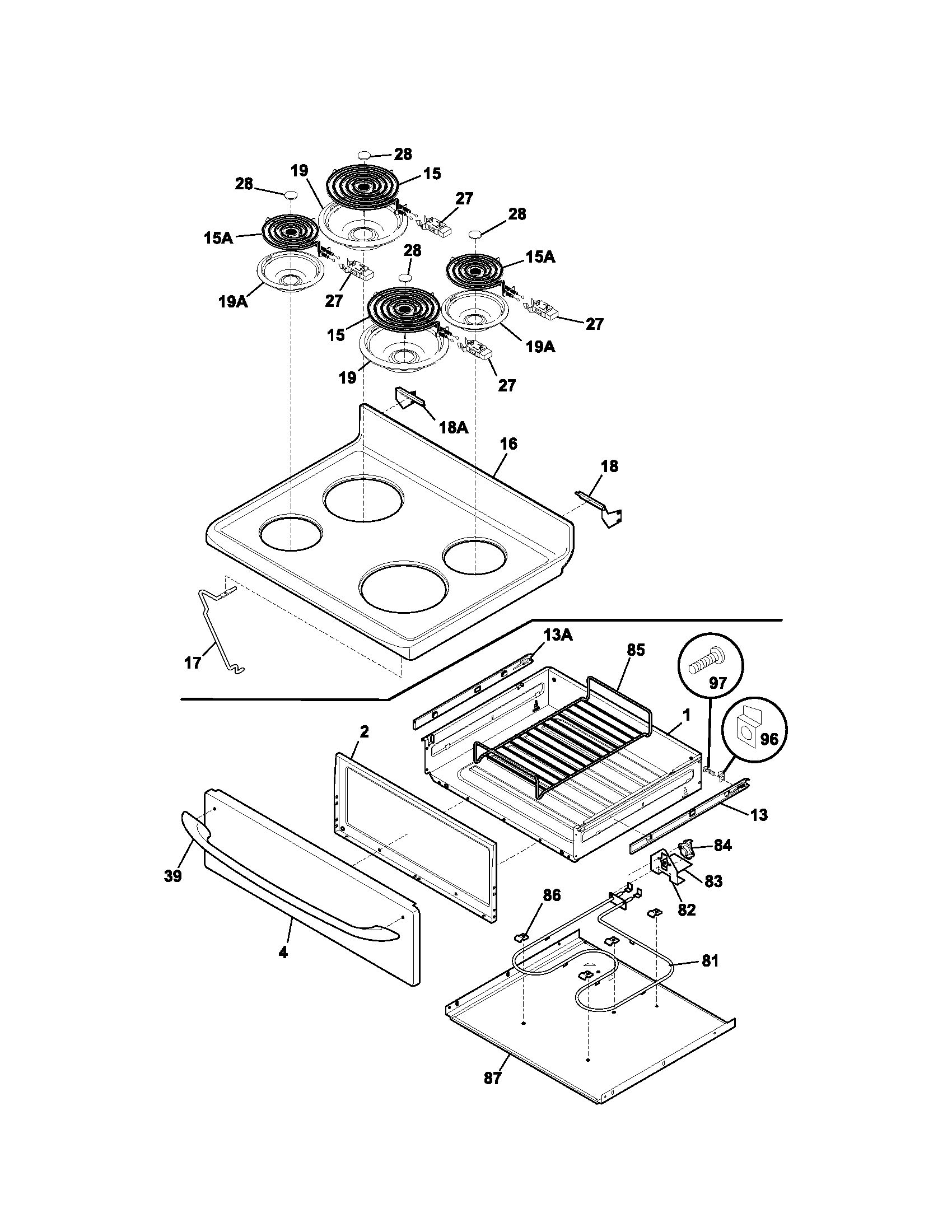 Kenmore 79094213400 top/drawer diagram
