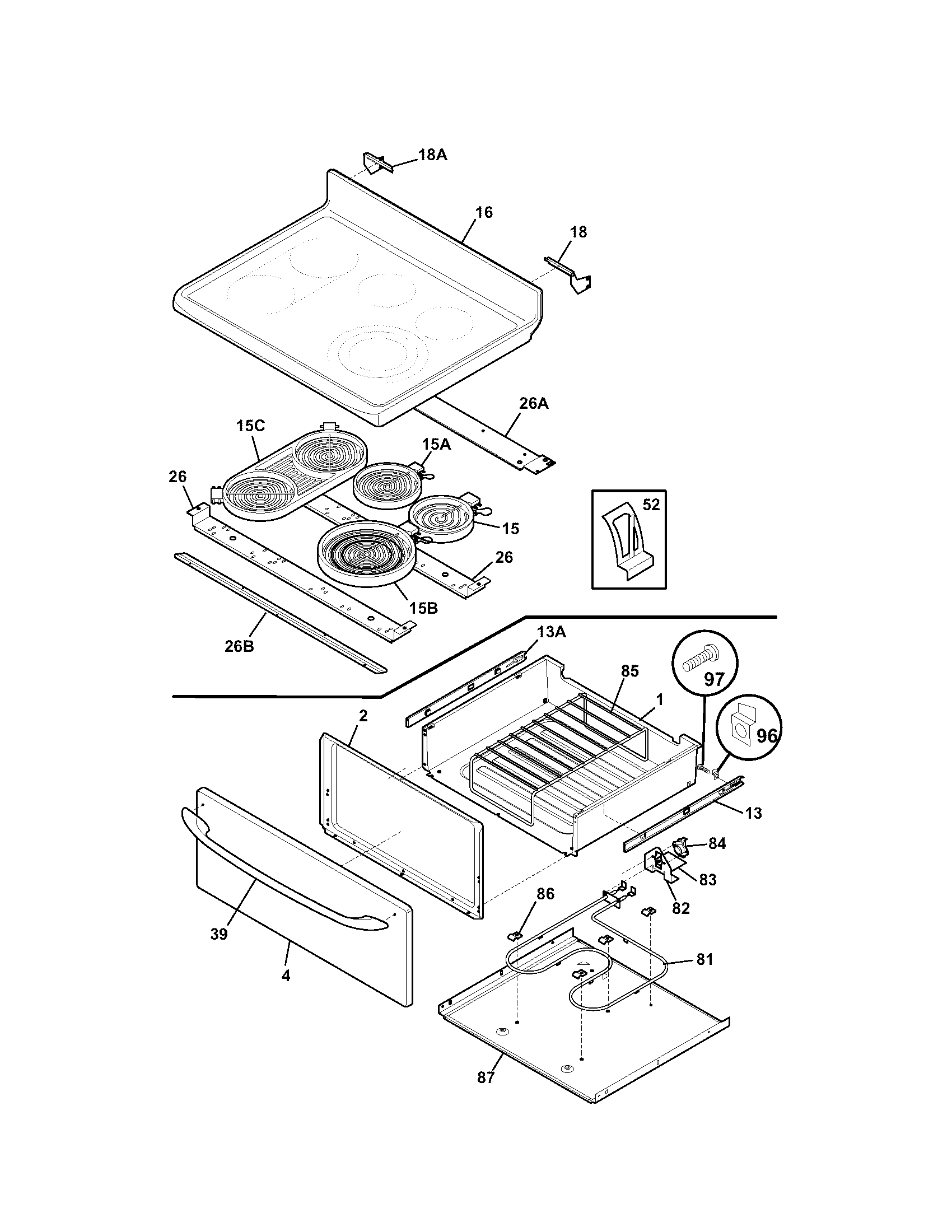 Kenmore Elite 79099113302 top/drawer diagram