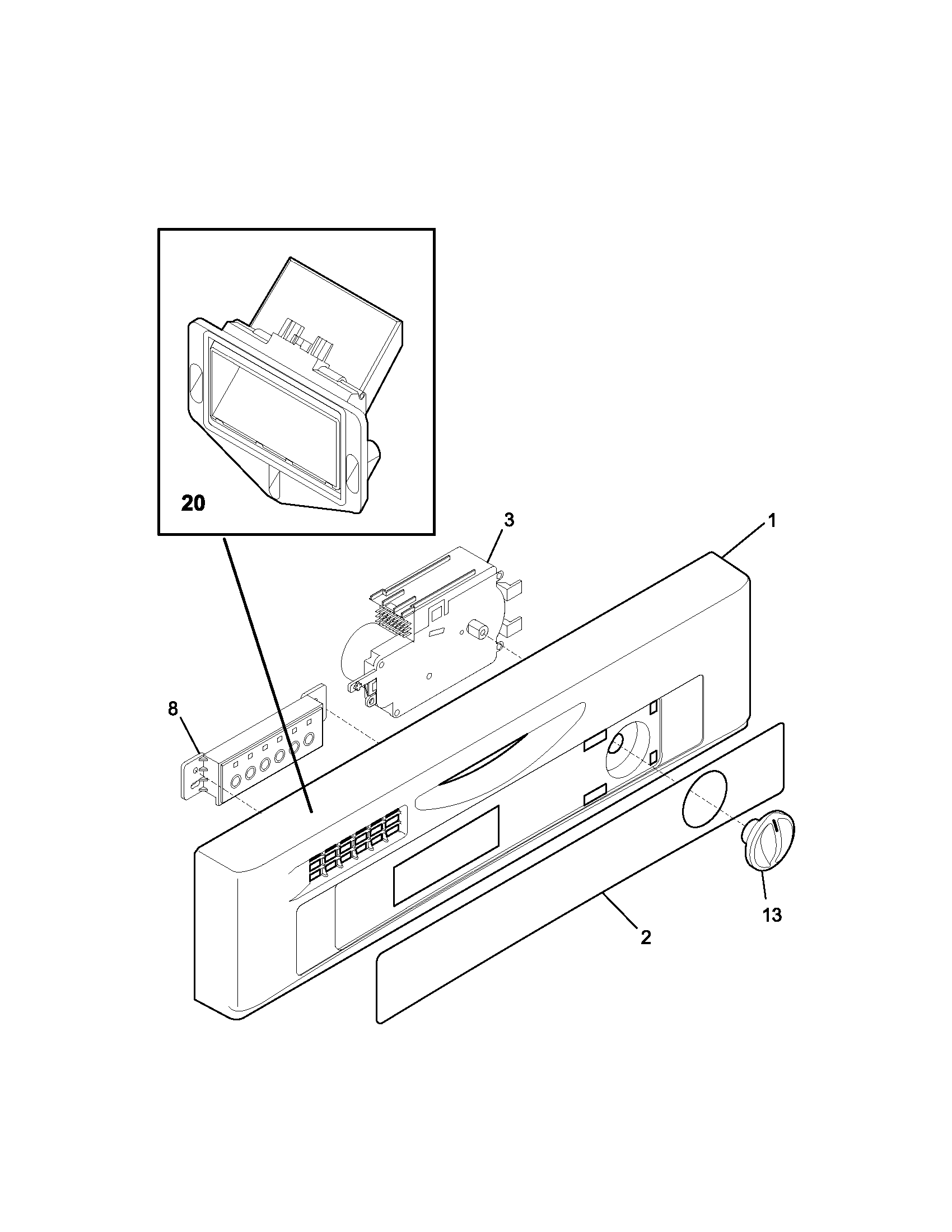 Kenmore 58714154400 control panel diagram