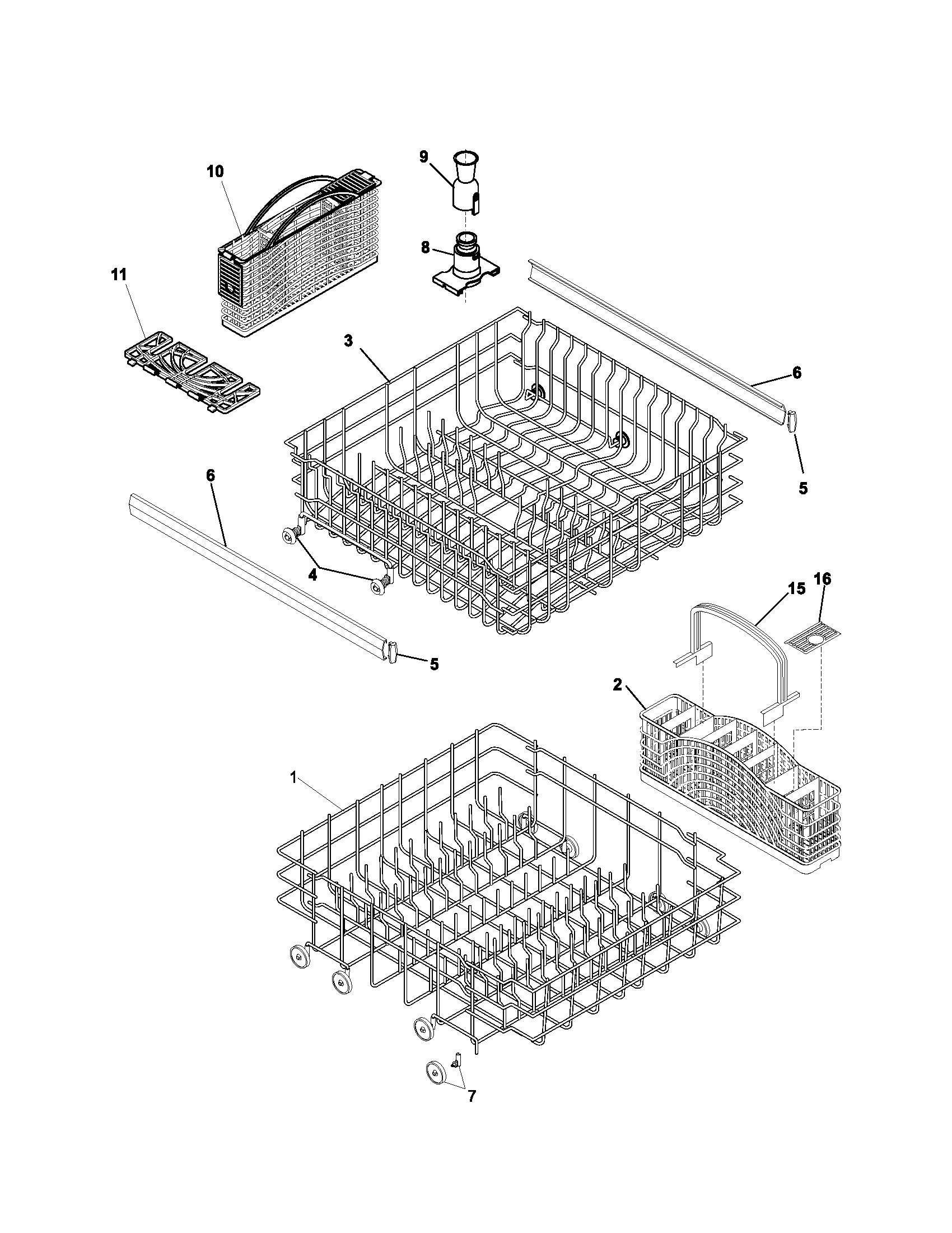 Kenmore 58714154400 racks diagram