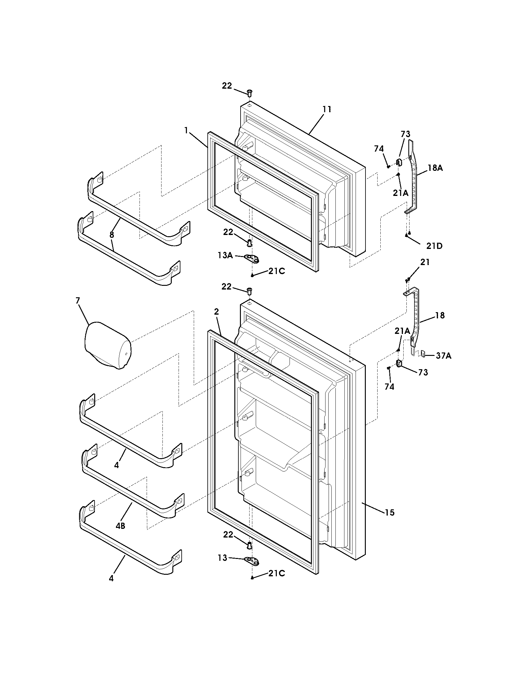 Kenmore 25360723302 door diagram