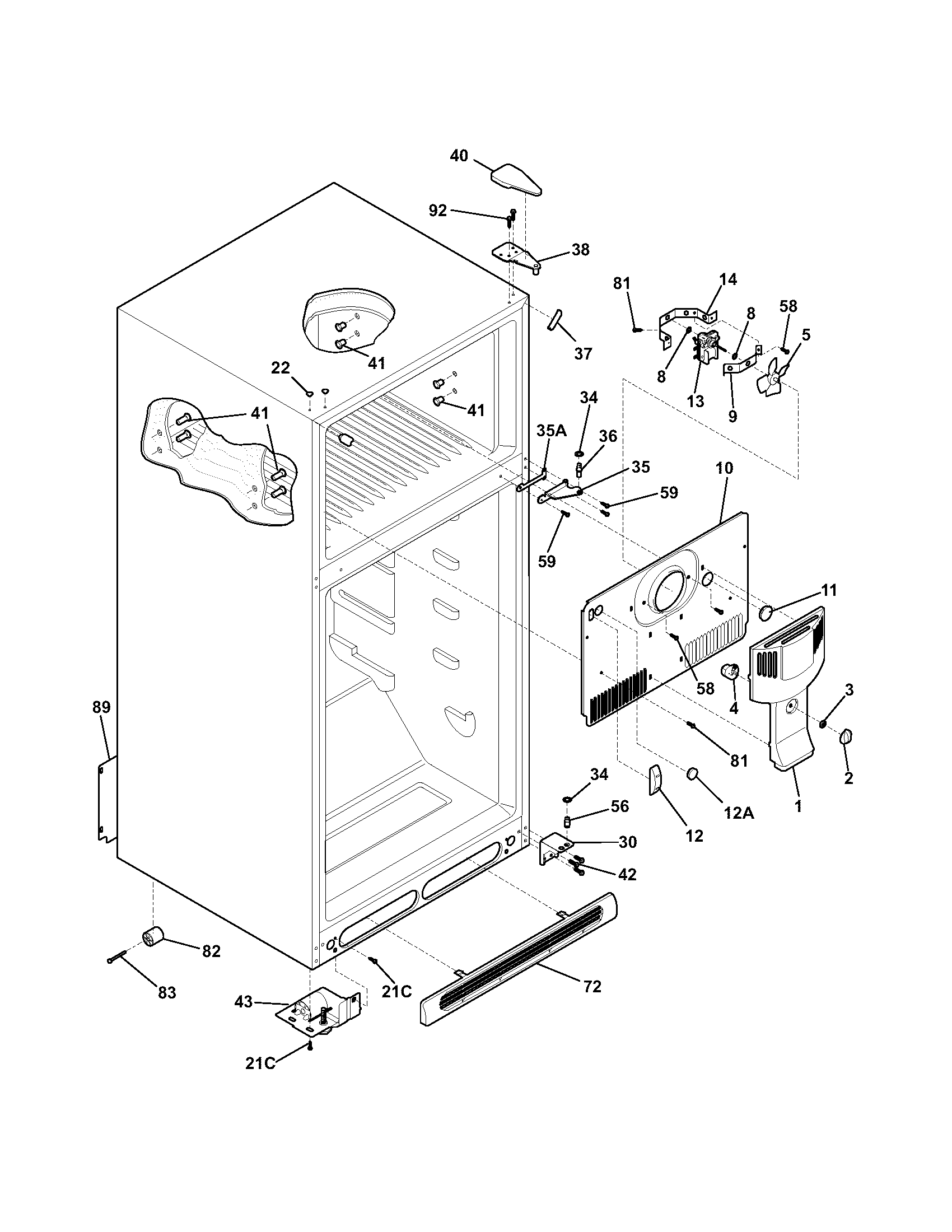 Kenmore 25360723302 cabinet diagram