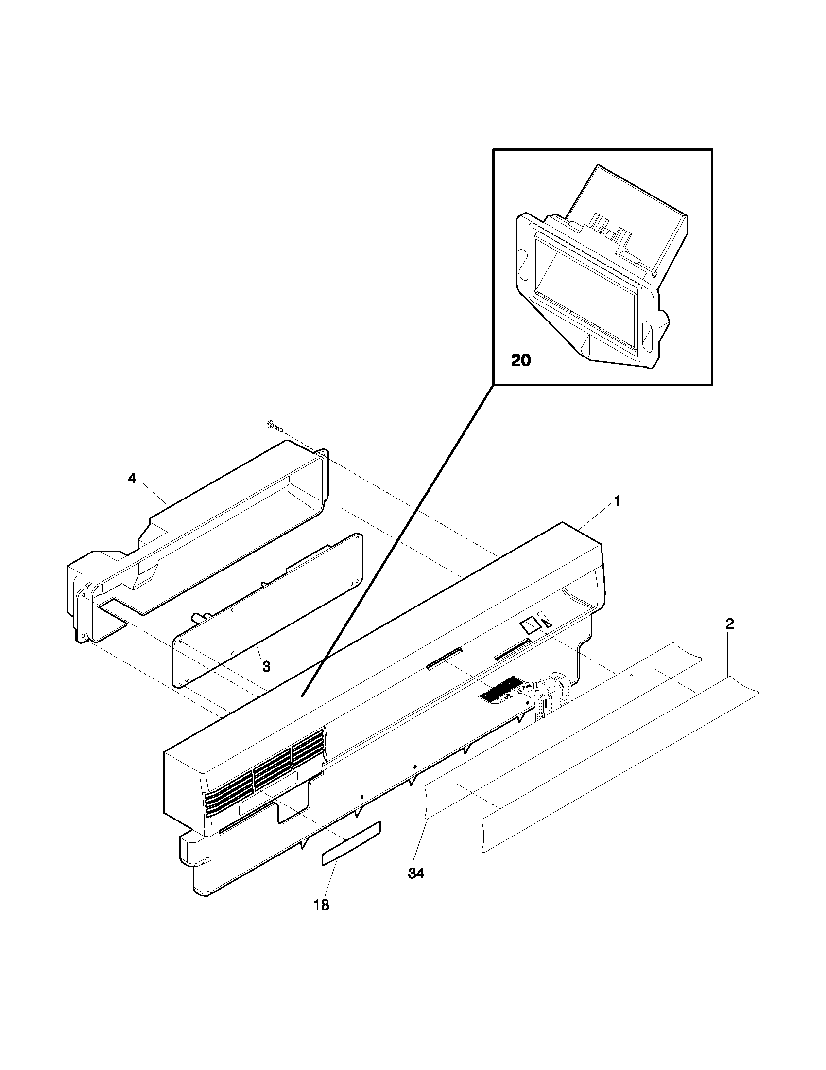 Frigidaire FDB954SDB0 control panel diagram