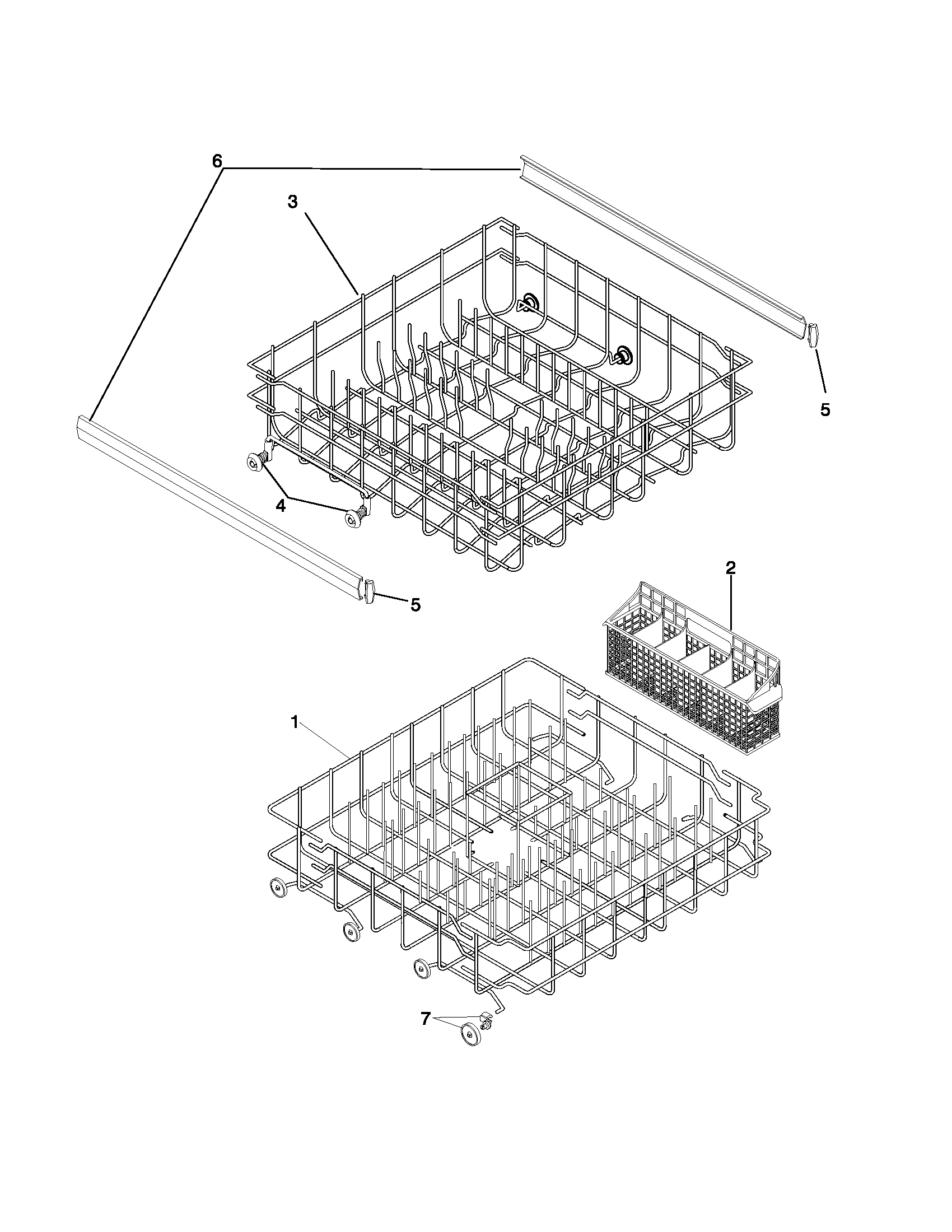 Frigidaire FDB102SDW0 racks diagram