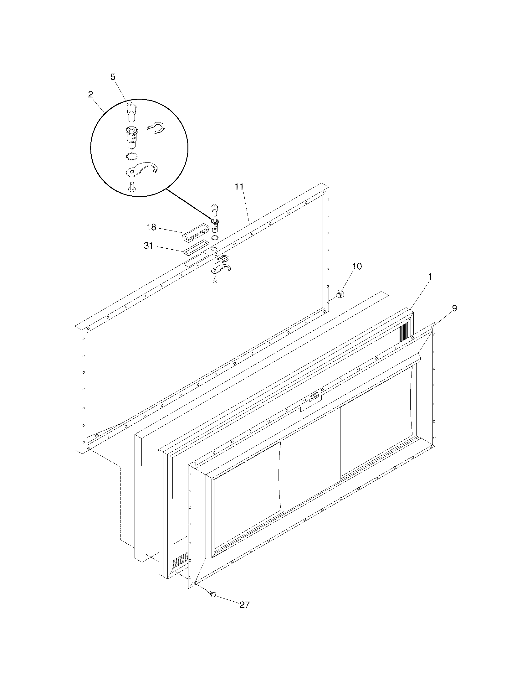 Frigidaire FFC1311DW0 door diagram