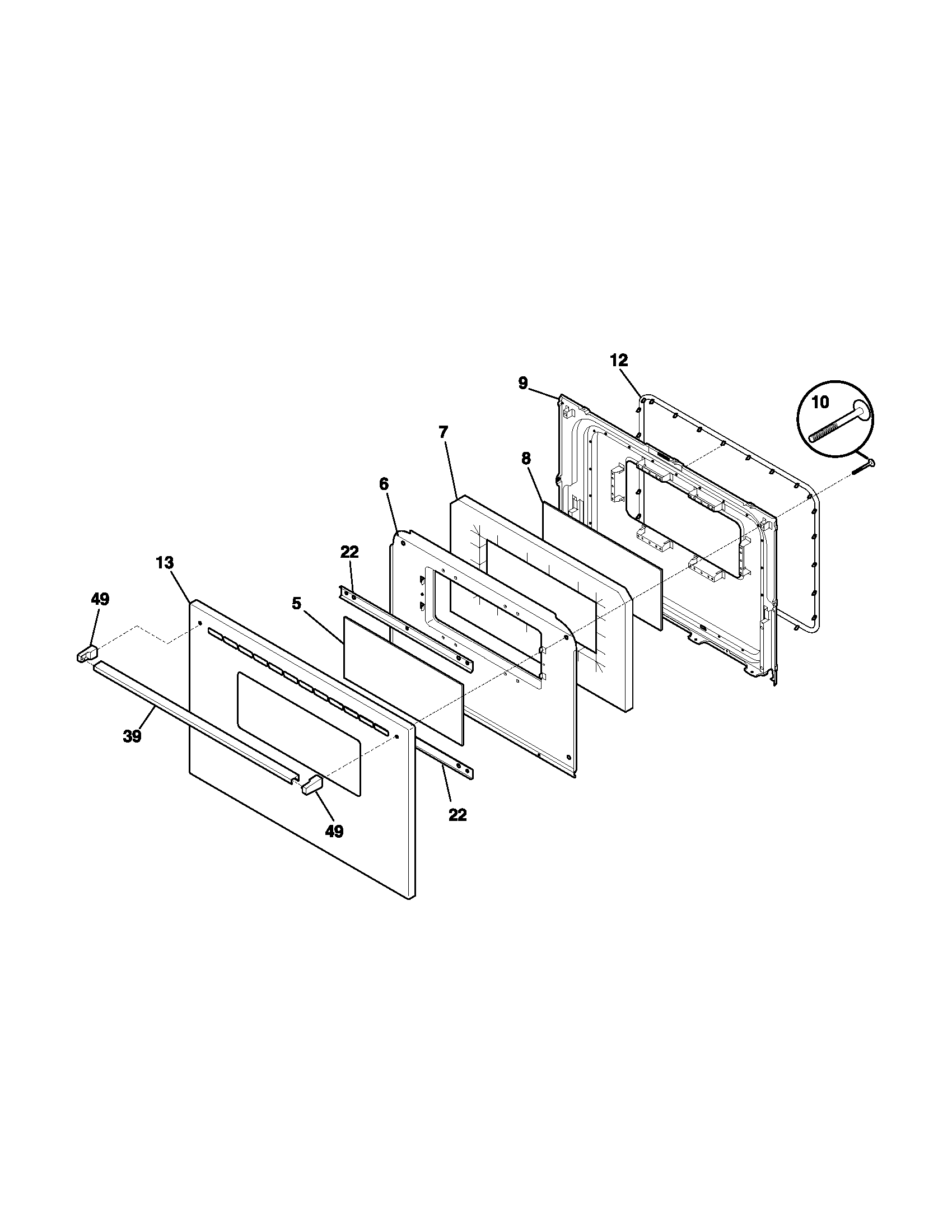 Kenmore 79071052401 door diagram