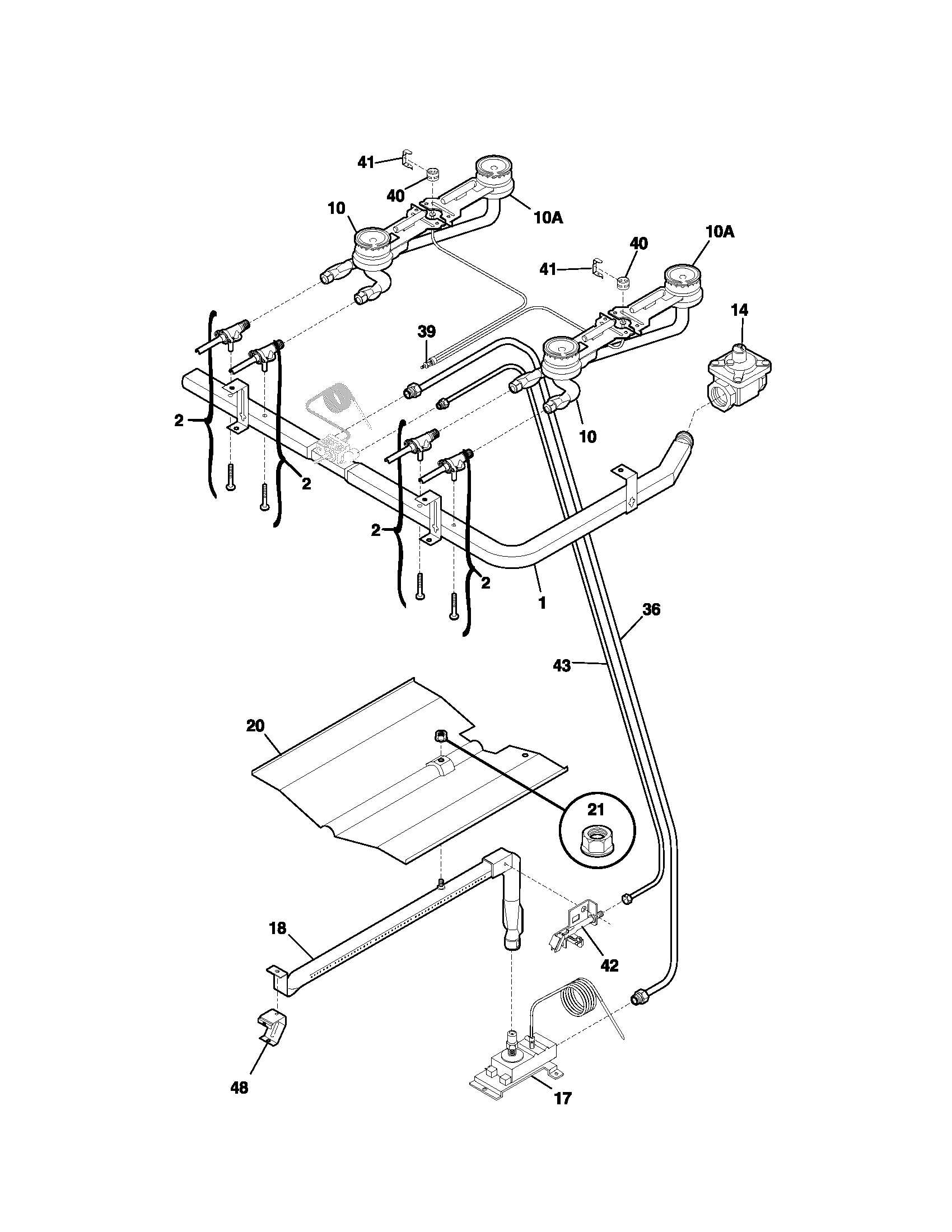 Kenmore 79070261400 burner diagram