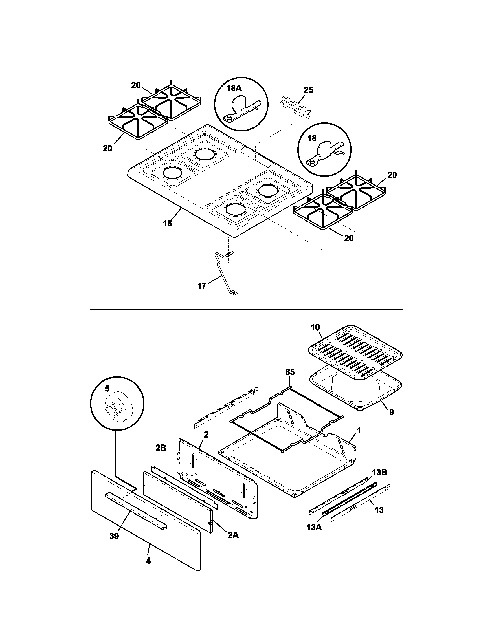 Kenmore 79070261400 top/drawer diagram