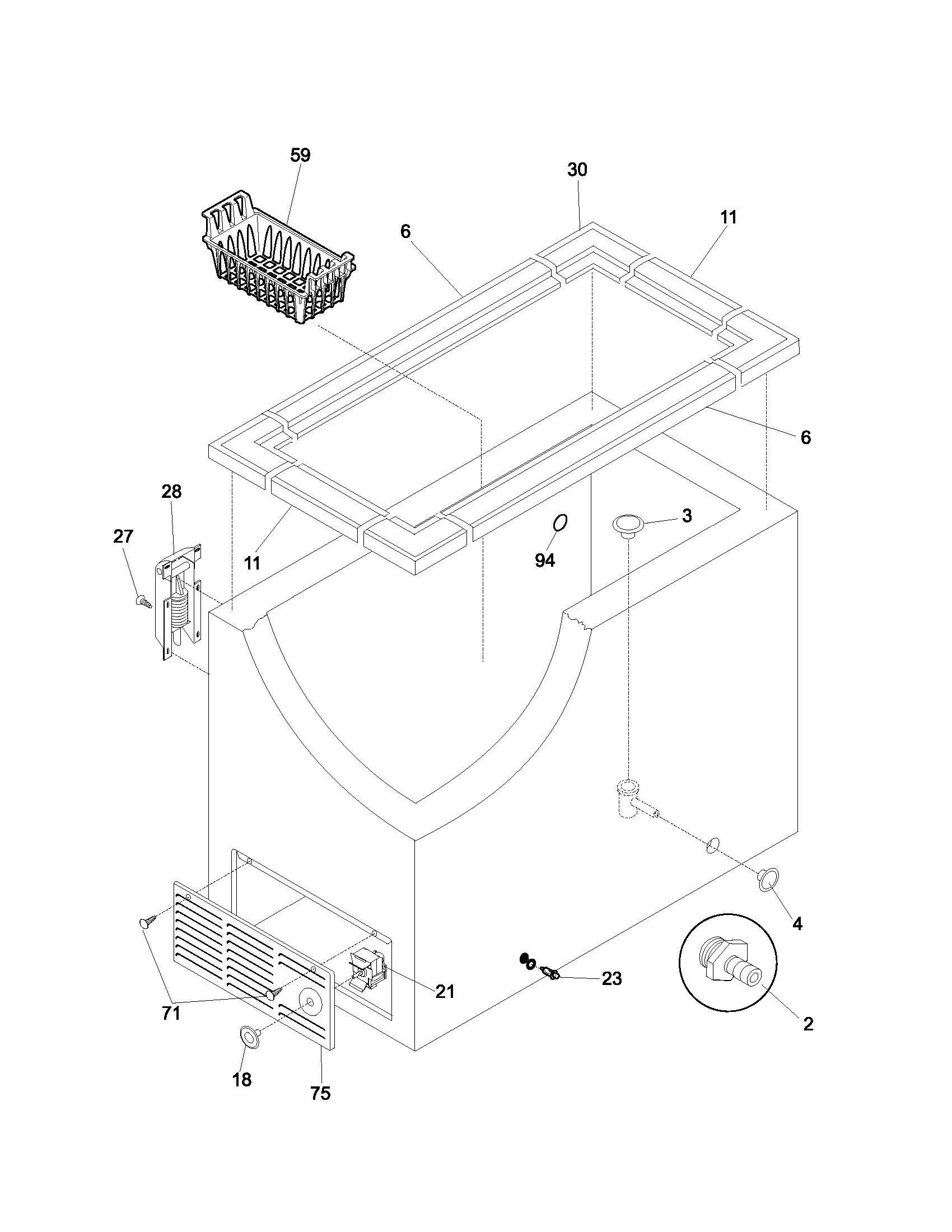 Kenmore 25314512101 cabinet diagram