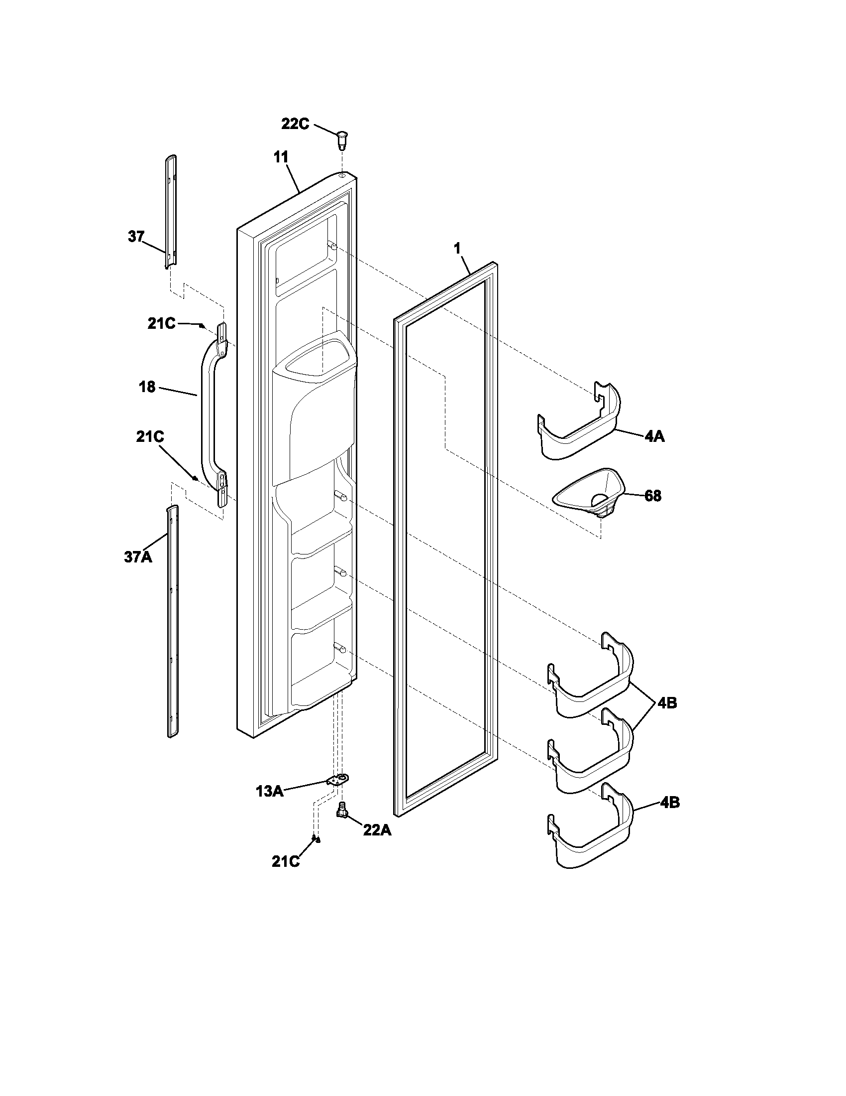 Gibson GRS23R4CQ5 freezer door diagram