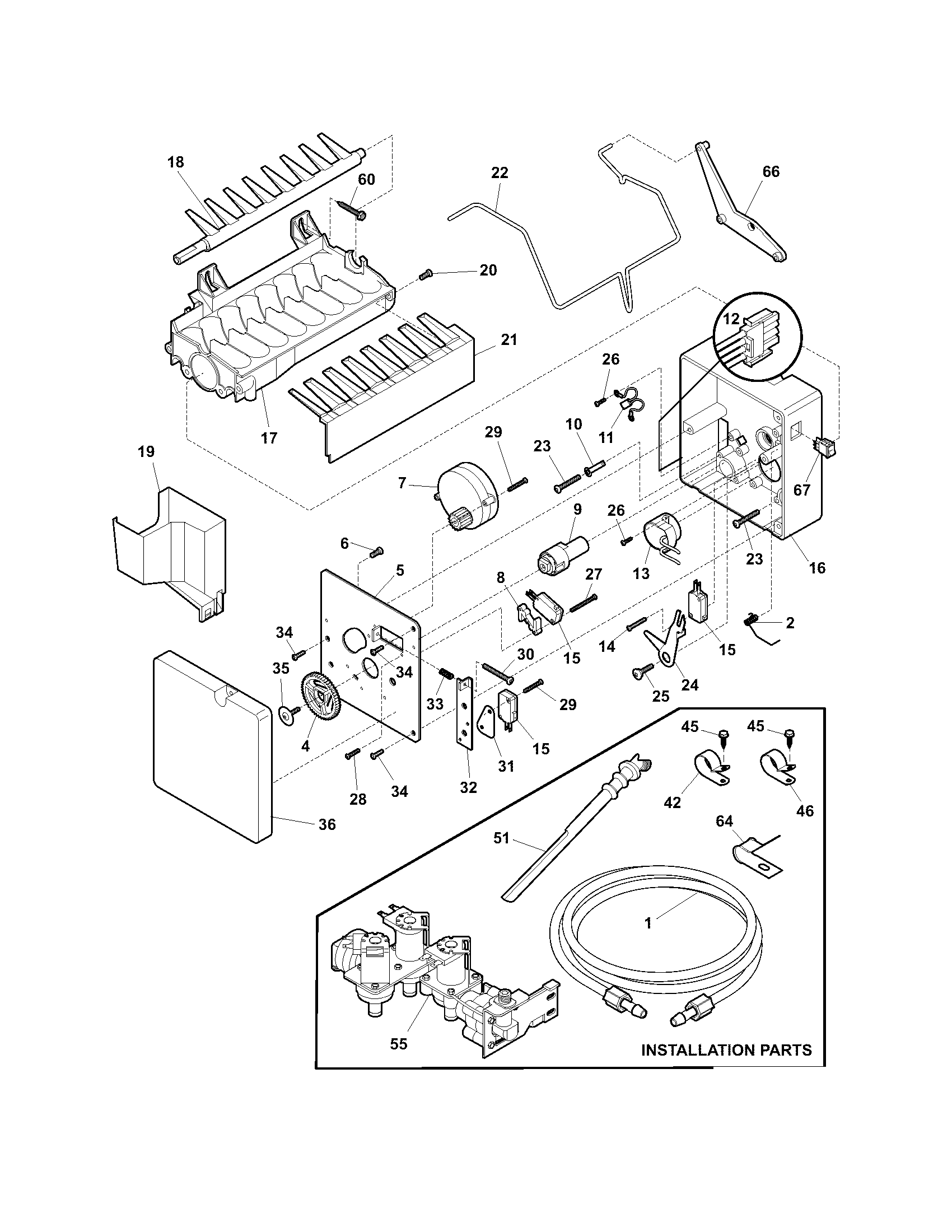 Gibson GRS23R4CQ5 ice maker diagram
