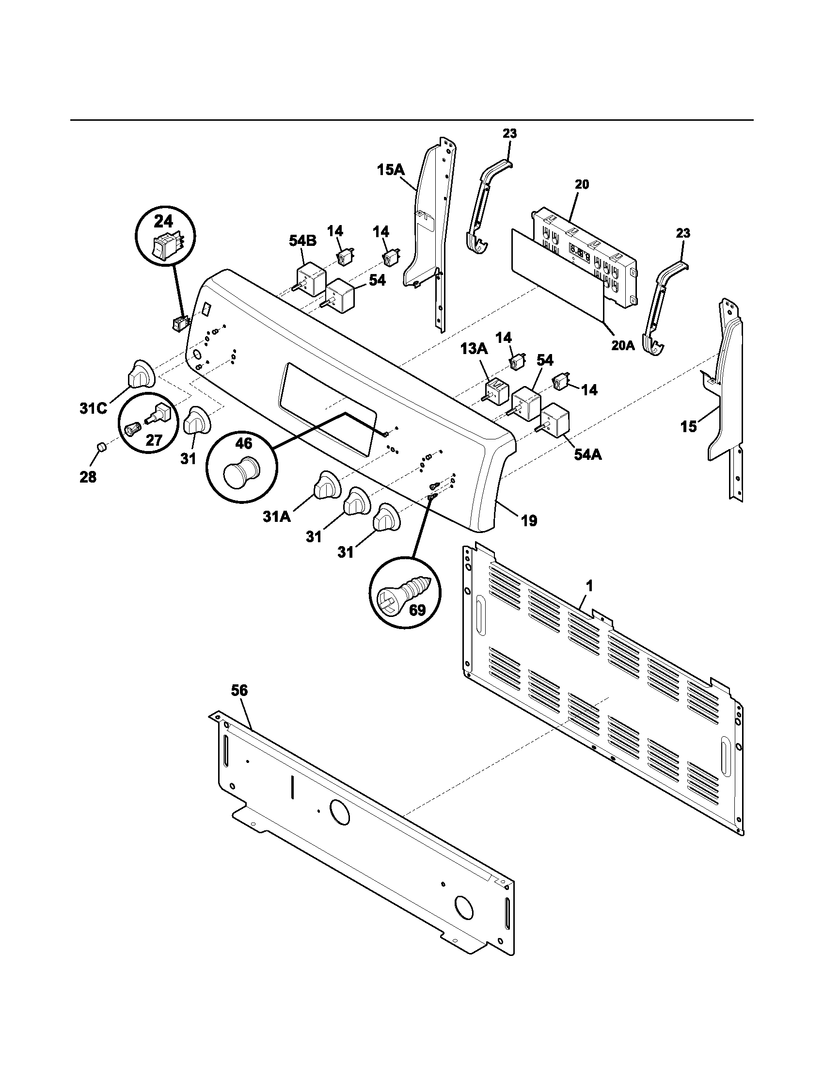 Kenmore 79093850303 backguard diagram