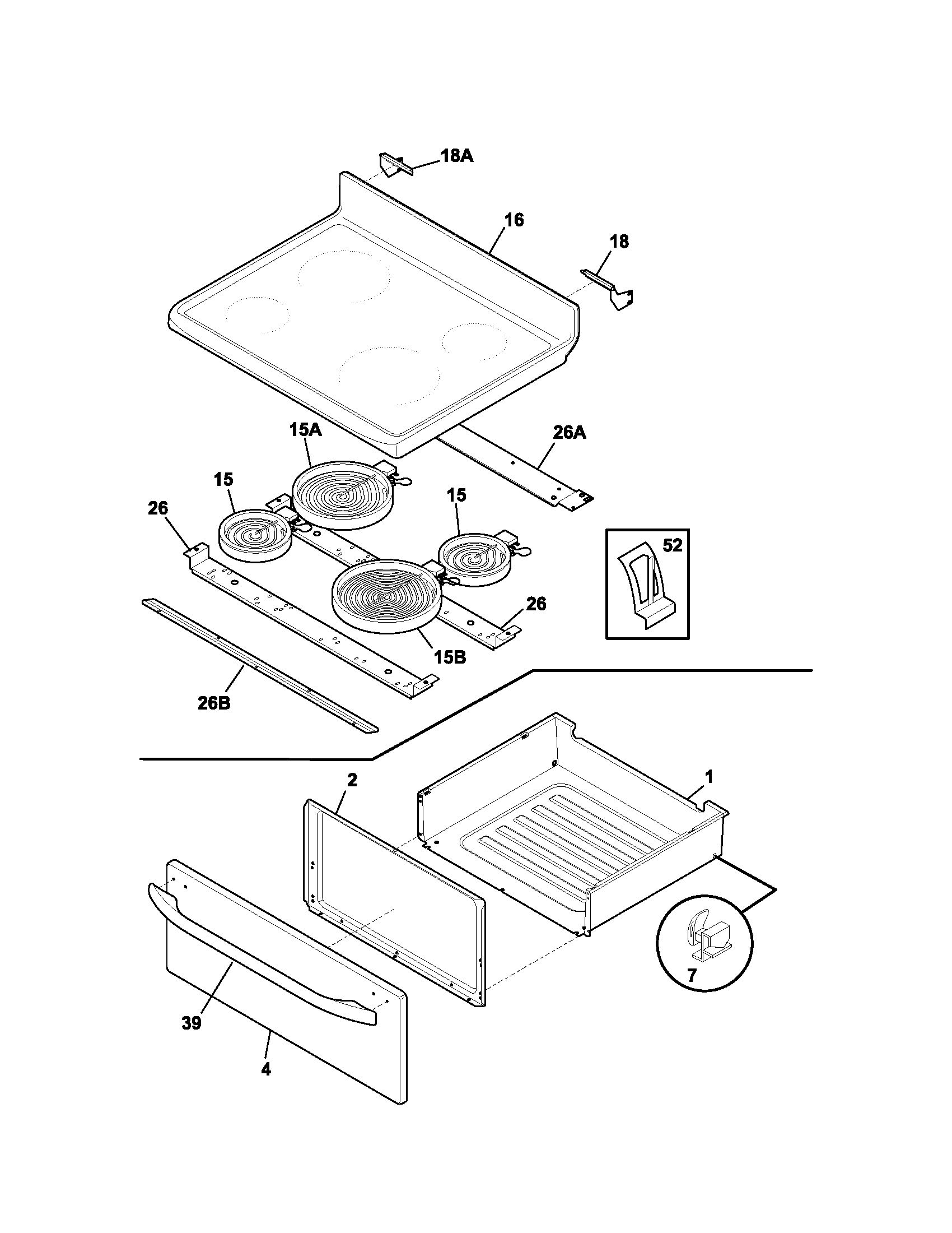 Kenmore 79094313302 top/drawer diagram