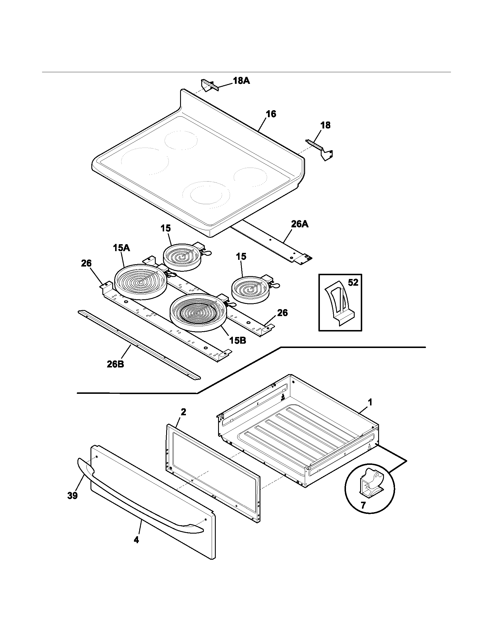 Kenmore 79096123400 top/drawer diagram