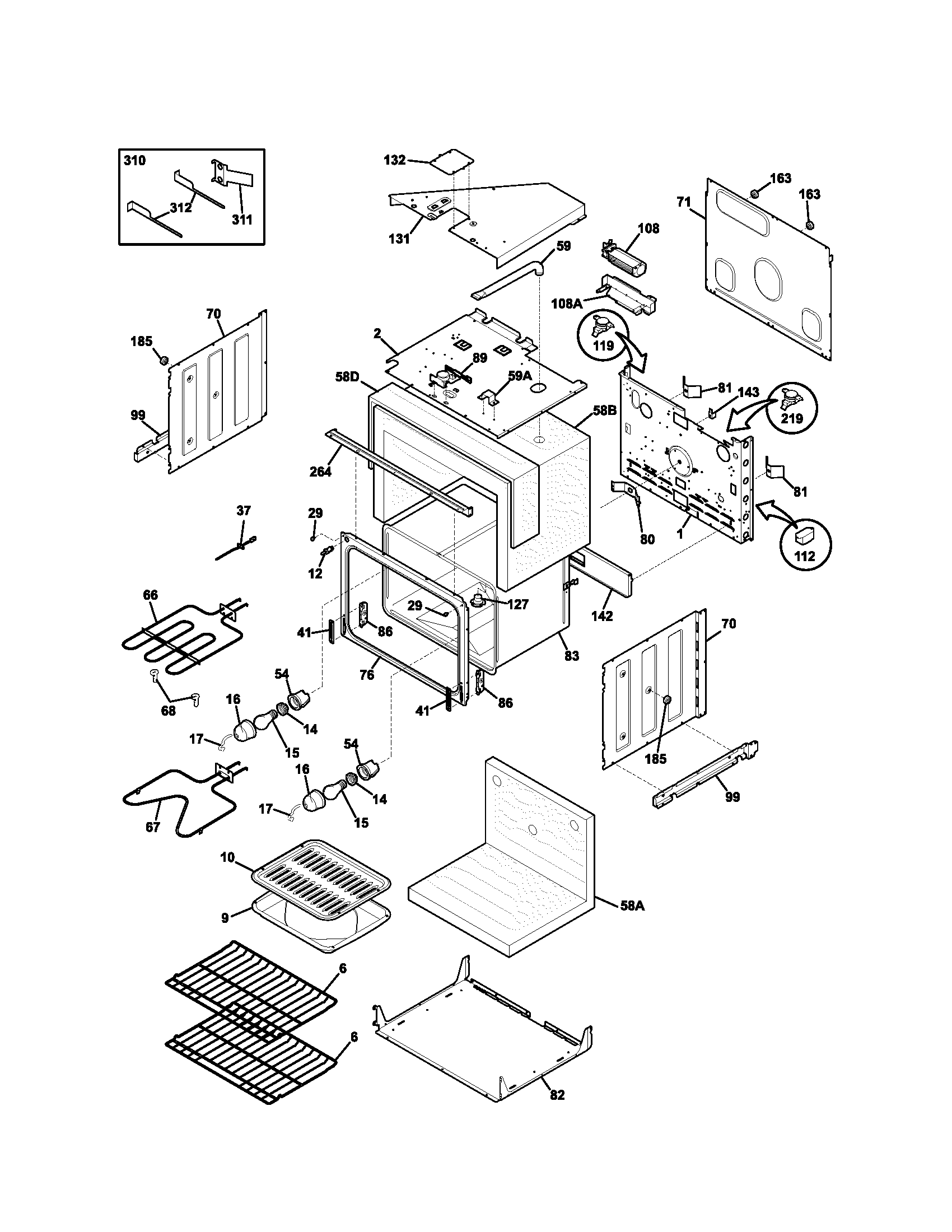 Kenmore 79047764400 upper oven diagram