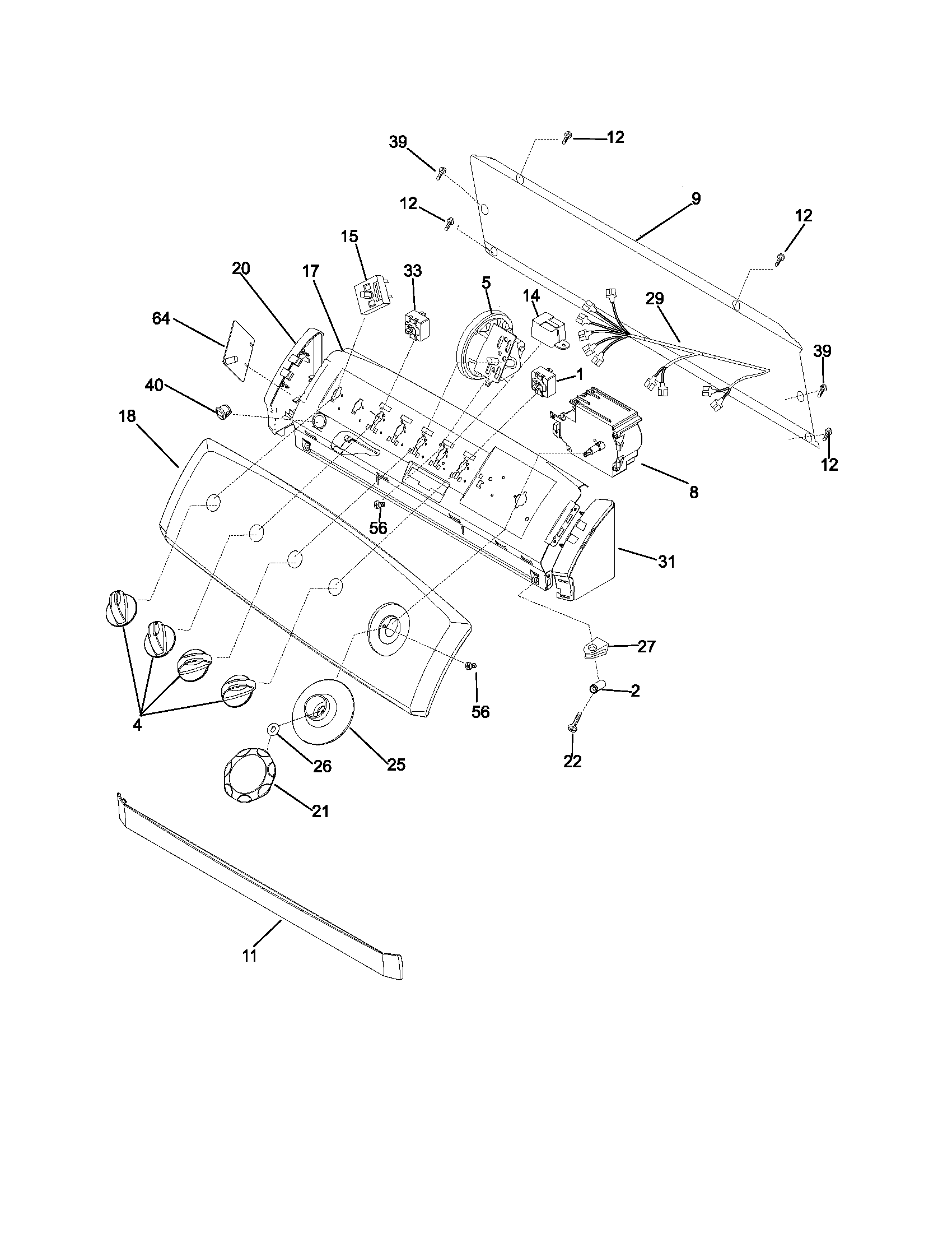 Frigidaire GLWS1979AS3 control panel diagram