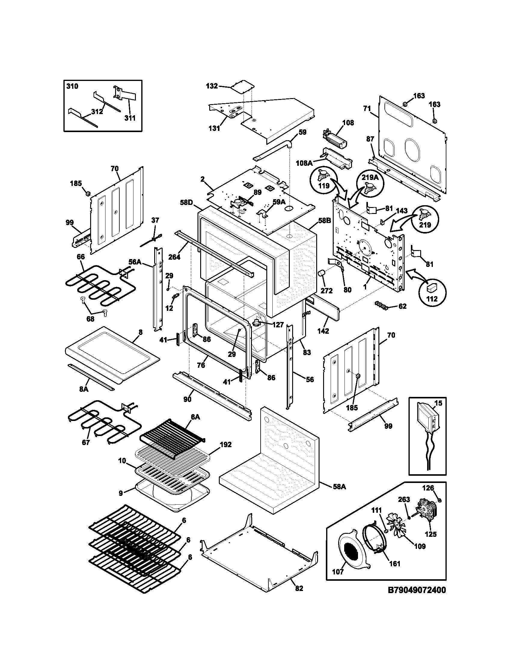 Kenmore Elite 79049073400 body diagram