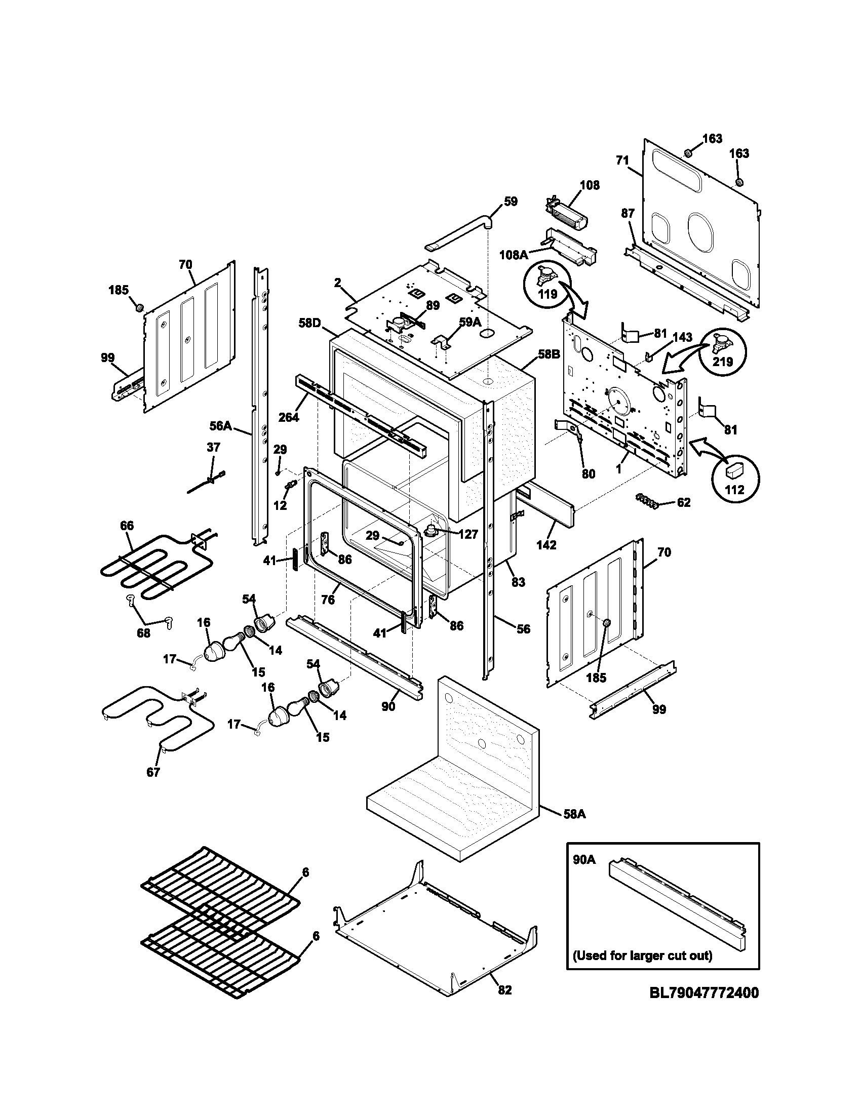 Kenmore 79047772400 lower oven diagram