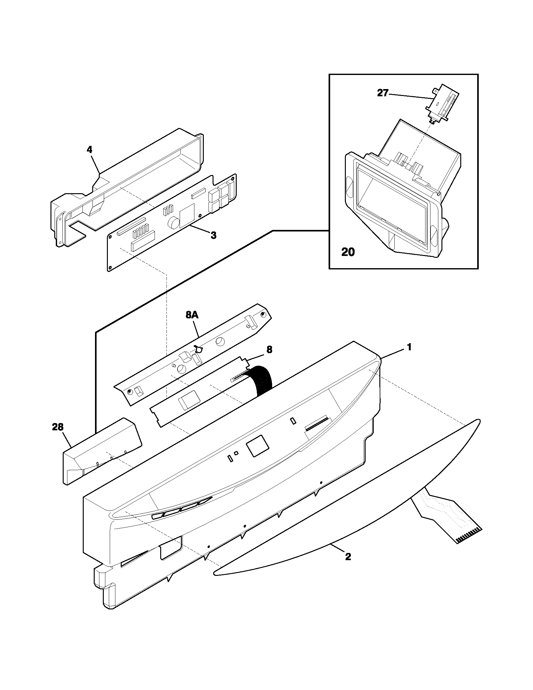 Frigidaire PLD2850RDC0 control panel diagram